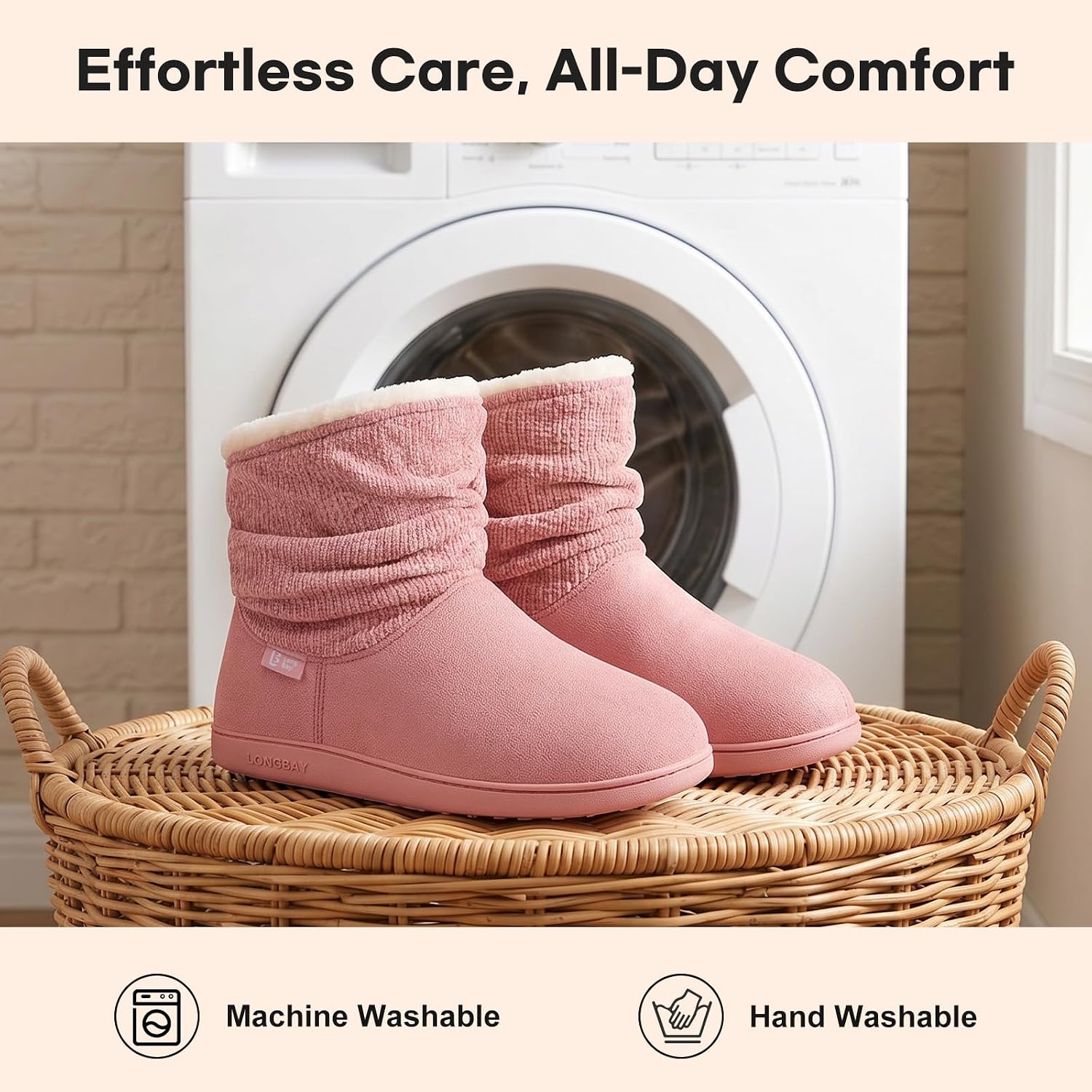LongBay Slippers Boots for Women Warm Winter Fuzzy Bootie House Shoes Gifts