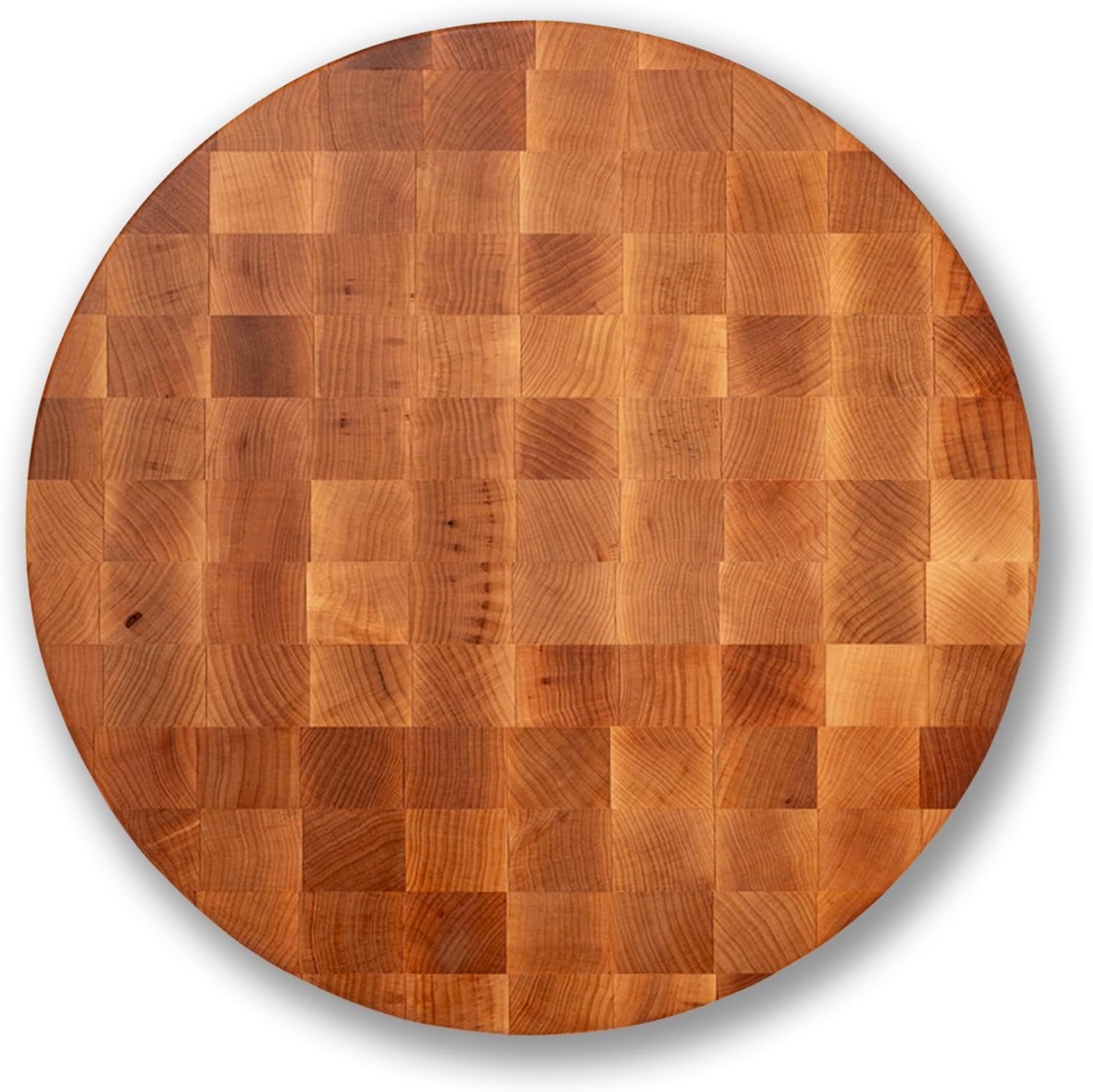 John Boos CCB Series Round Wooden Maple Cutting Board 18”x18” – 3” Thick, 22-lb Non-Reversible Butcher Block with End-Grain – Made in the USA