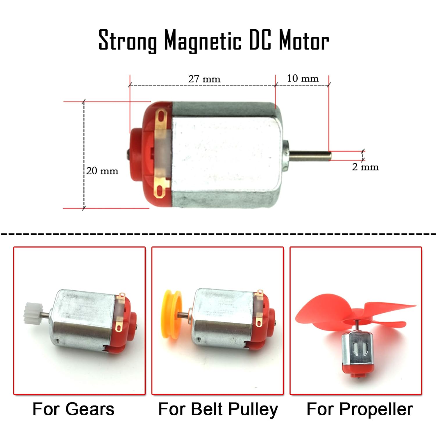 10pcs Micro 130 DC Motor Strong Magnetic Brushed Electric DC 3V -12V 25000 RPM Cars Toys Electric Motor