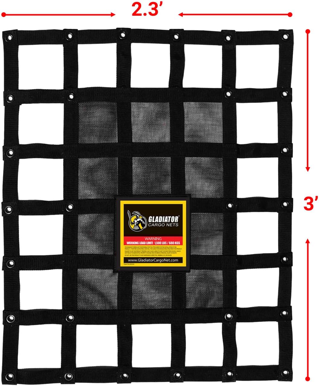 Heavy Duty Cargo Net - Truck Organizer-Interior-Roof Rack-Jeep-SUV- Baja-Camping -(GBN-100) 4' x 4'