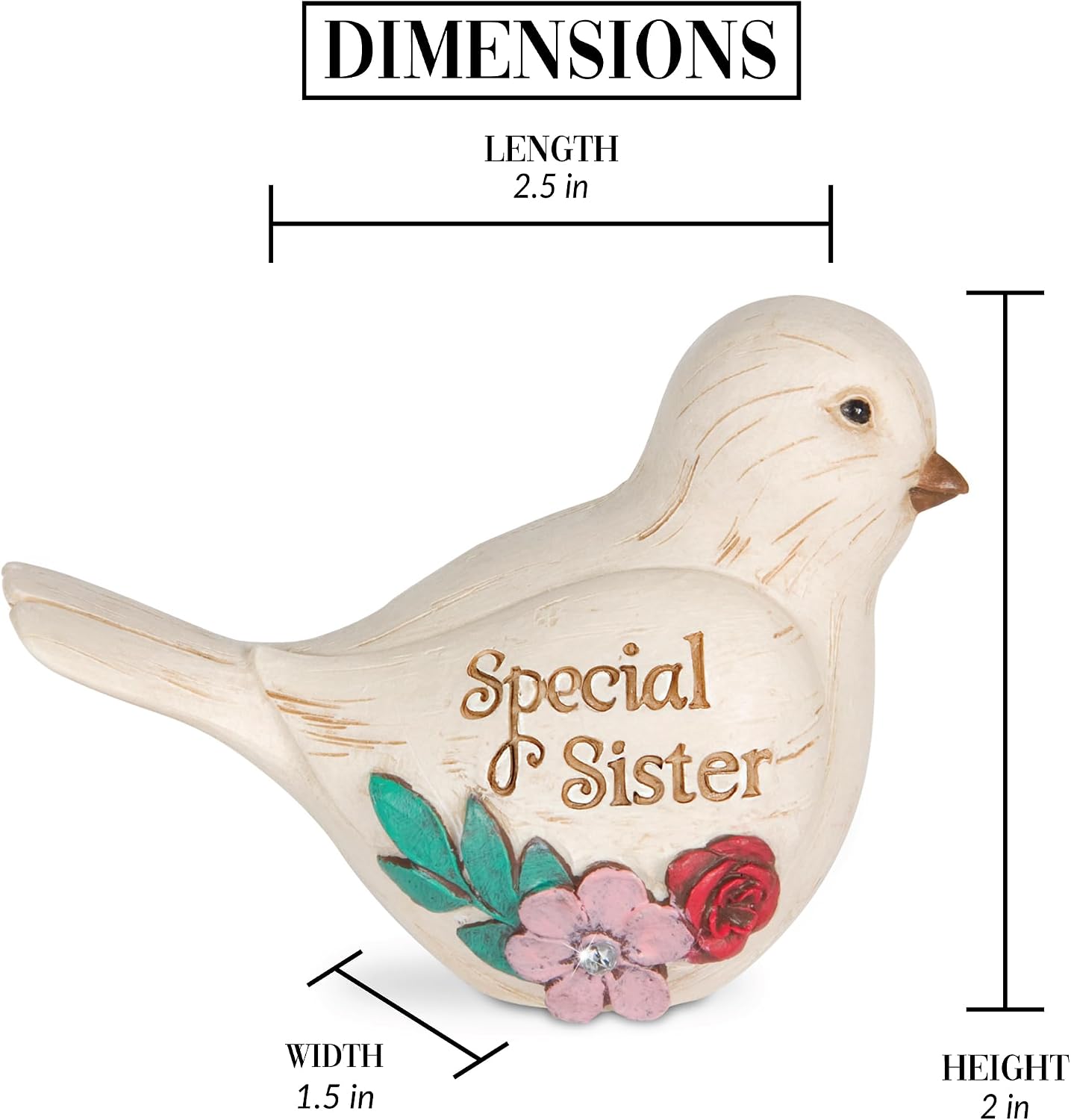 Pavilion Gift Company - Simple Spirits 41104 Decorative Bird Friend Make Life Beautiful Bird Figurine 3.5"