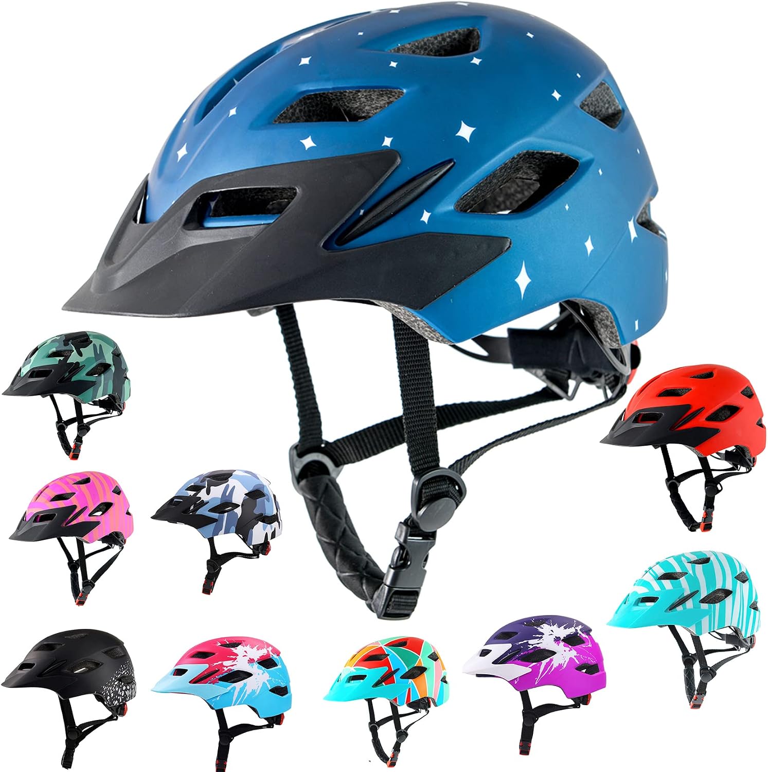Kids Bike Helmet with LED Light for Youth Teen Toddler Boys Girls