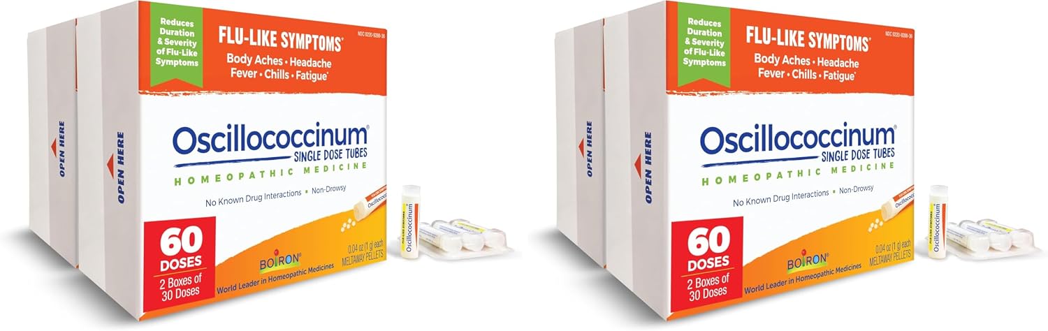 Boiron Oscillococcinum for Relief from Flu-Like Symptoms of Body Aches, Headache, Fever, Chills, and Fatigue - 30 Doses