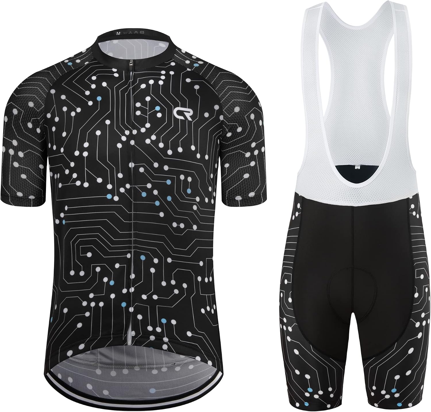 Coconut Ropamo CR Men's Cycling Jersey Set Road Bike Jersey Zipper Pocket Bib Shorts with 4D Padded Cycling Clothing Set