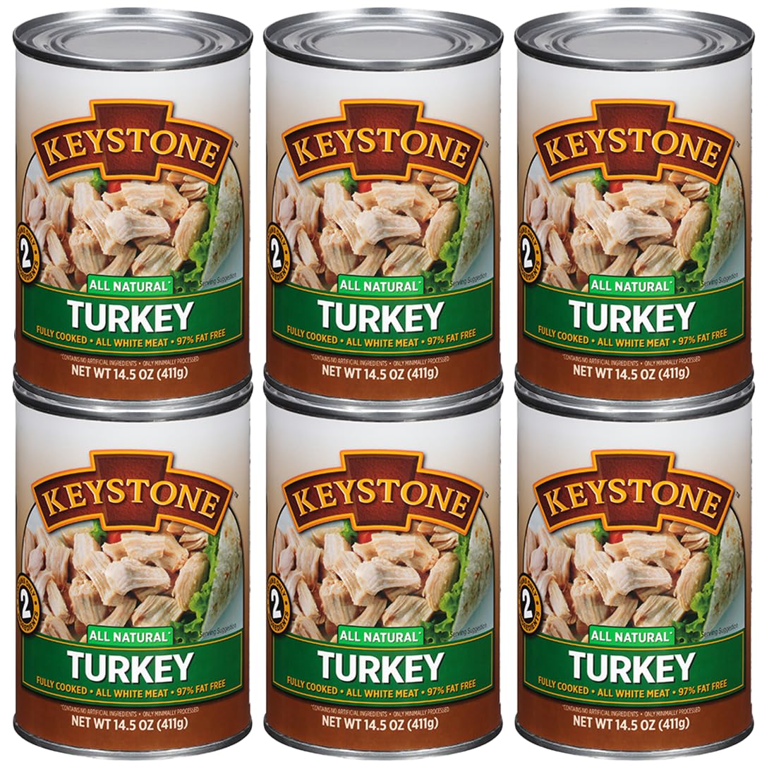 Keystone Meats All Natural Heat and Serve Ground Beef 14 Oz Fully Cooked Canned Meat Shelf Stable Emergency Survival Canned Food Ready to Eat No Preservatives Gluten Free Made in USA Pack of 2