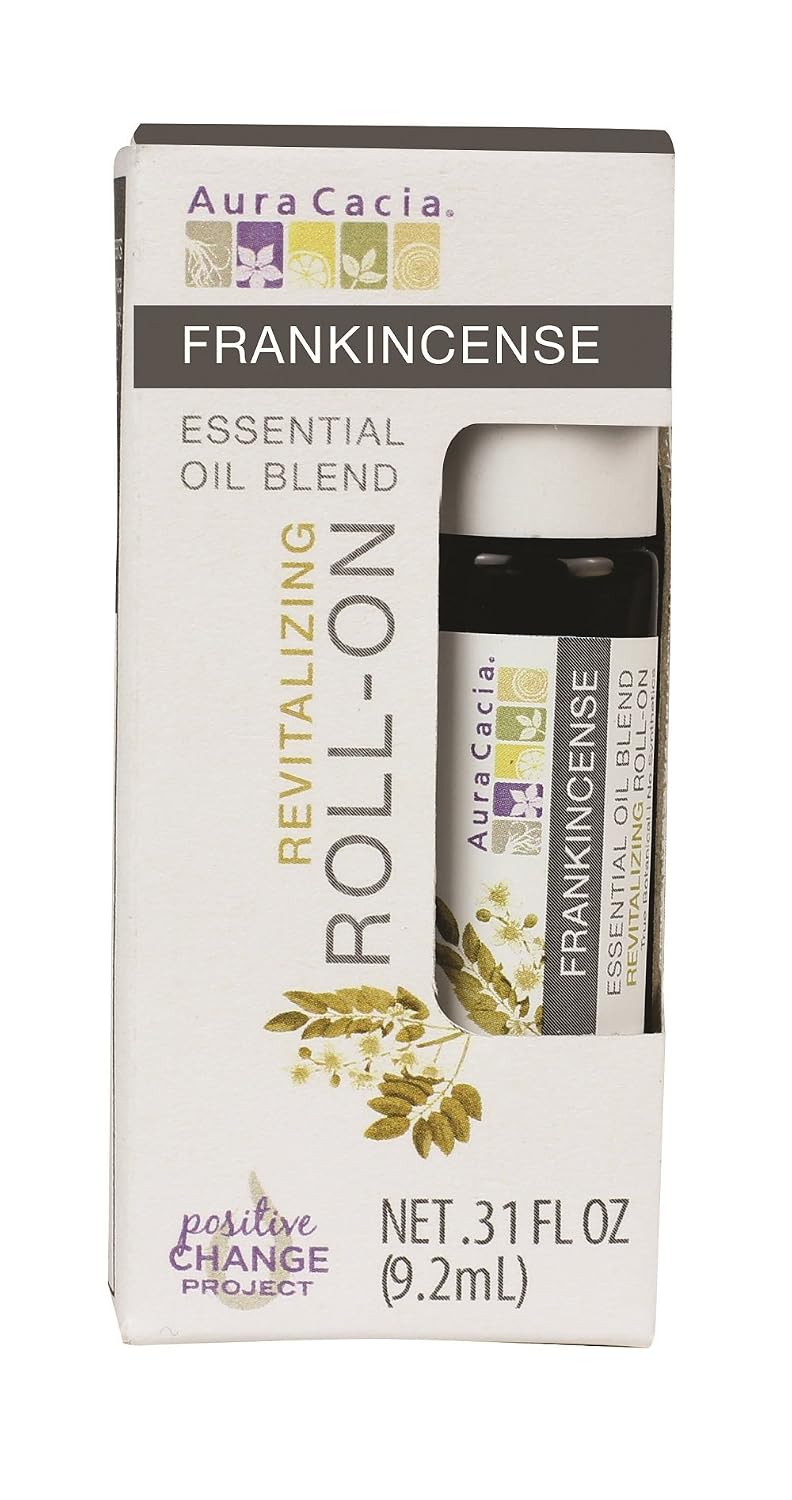 Aura Cacia Roll-On Essential Oil Blend, Peppermint, 0.31 Ounce