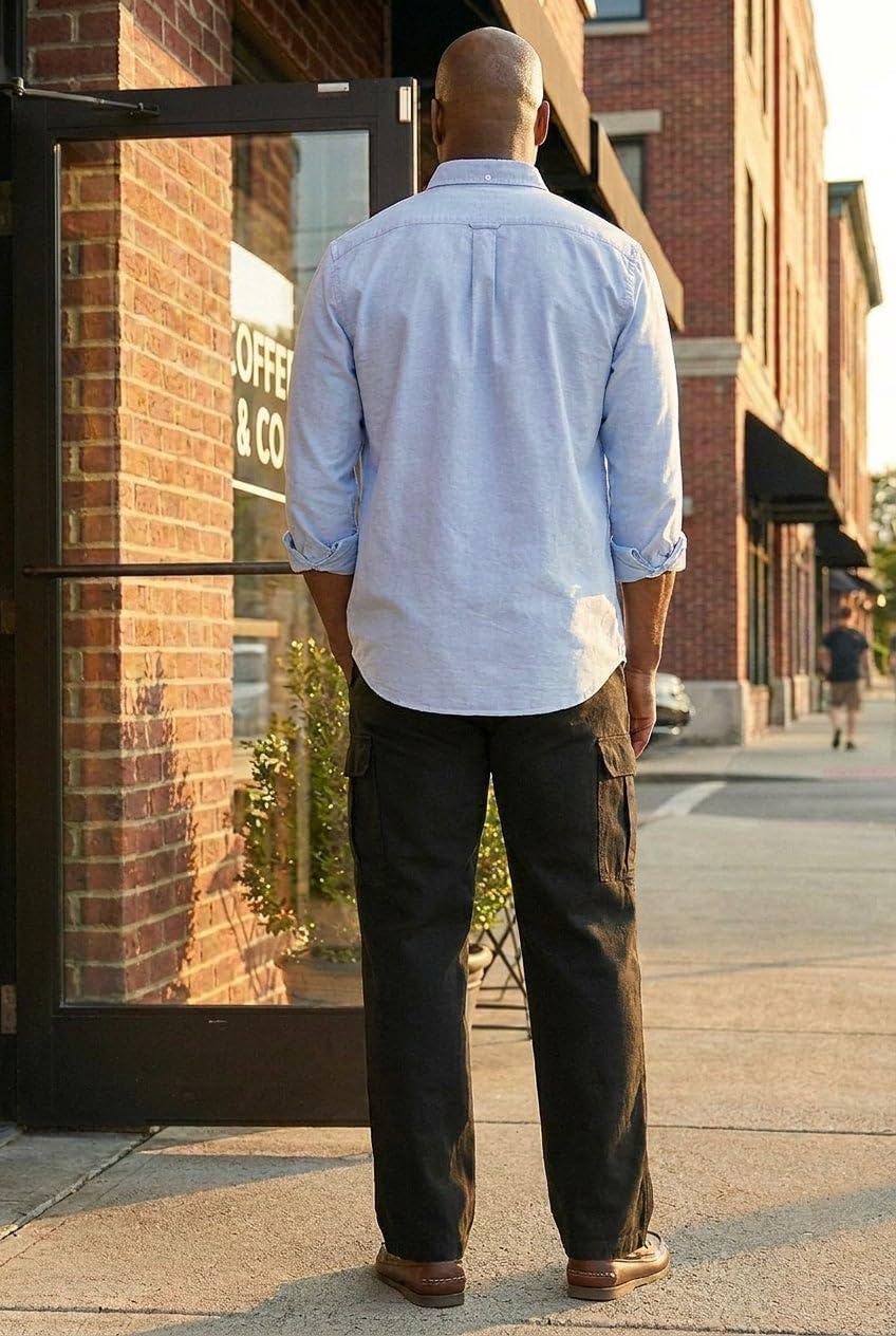 Boulder Creek by Kingsize Men's Big & Tall Renegade Side-Elastic Waist Cargo Pants