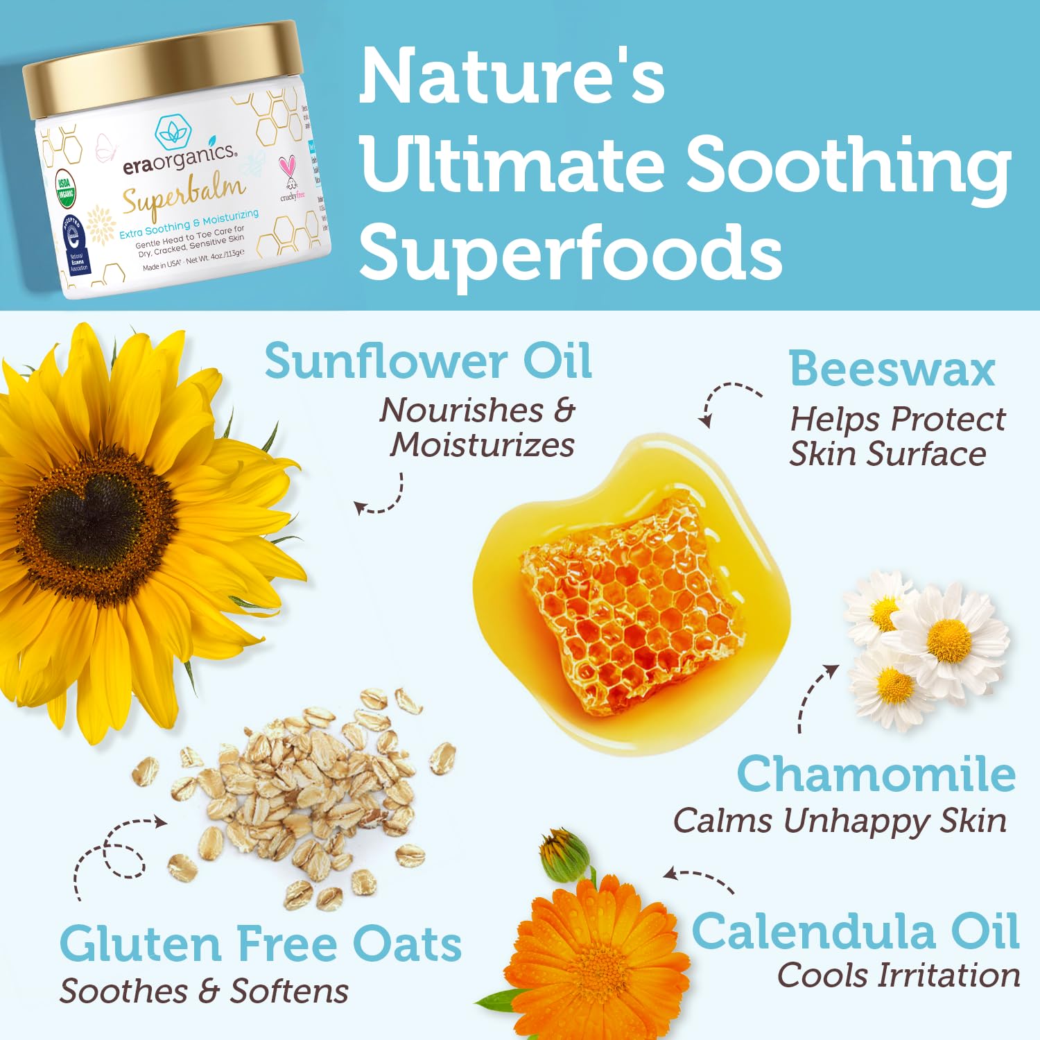 Superbalm USDA Organic Healing Ointment for Baby Eczema & Cradle Cap - 2oz | 100% Natural Soothing Superfood Cream for Toddler & Kids - Eczema, Cradle Cap, Baby Acne & Rashes - Non-Toxic, Fragrance-Free