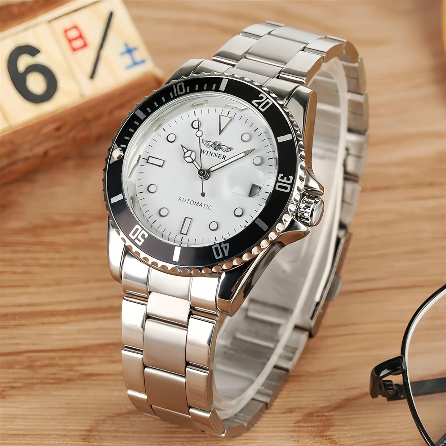 MASTOP Mens Automatic Mechanical Watches Stainless Steel Waterproof Luxury Watch for Men Reloj Automático para Hombre