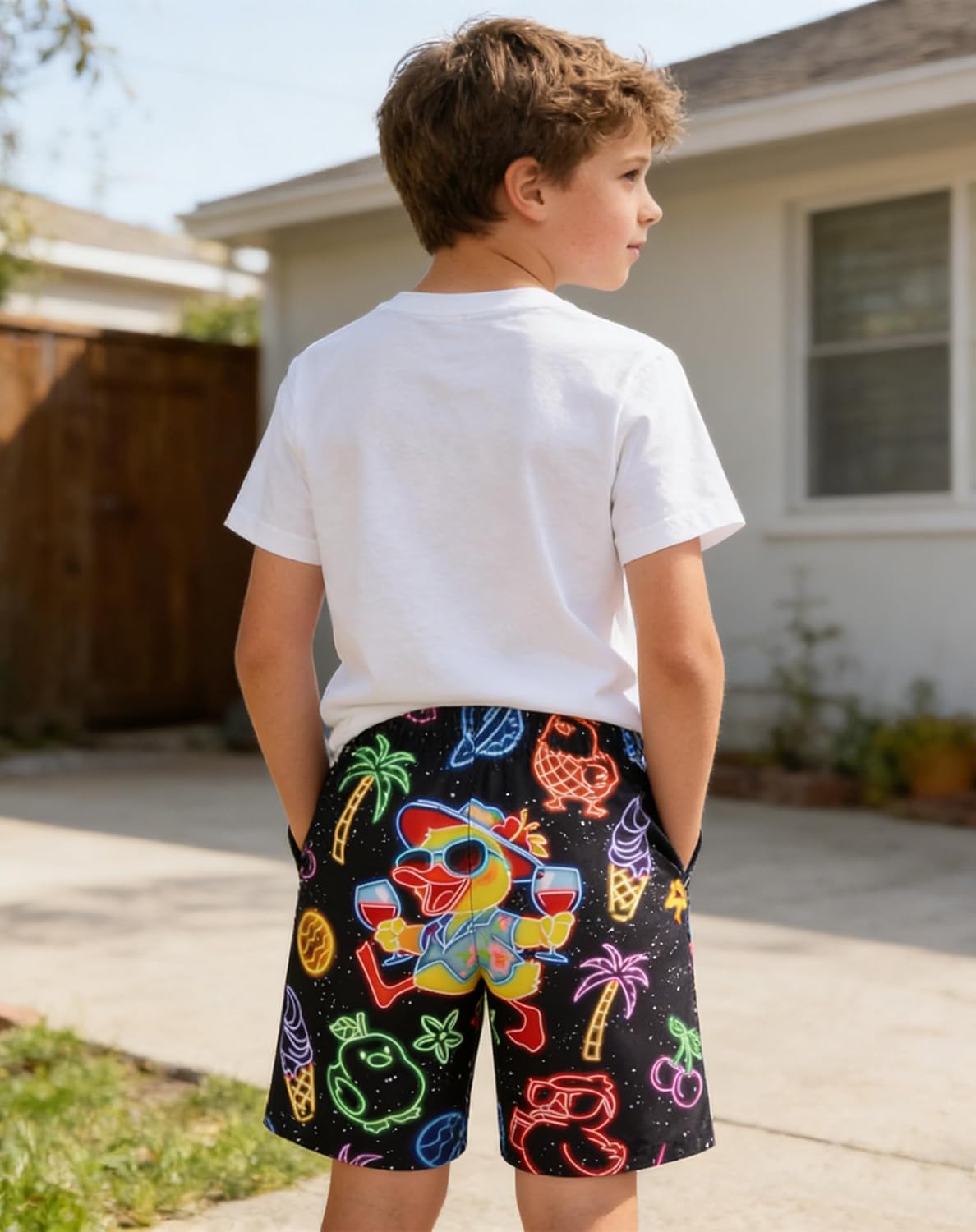 BFUSTYLE Boys Swim Trunks Mesh Lining Kids Bathing Suit 5-14 Years Shorts