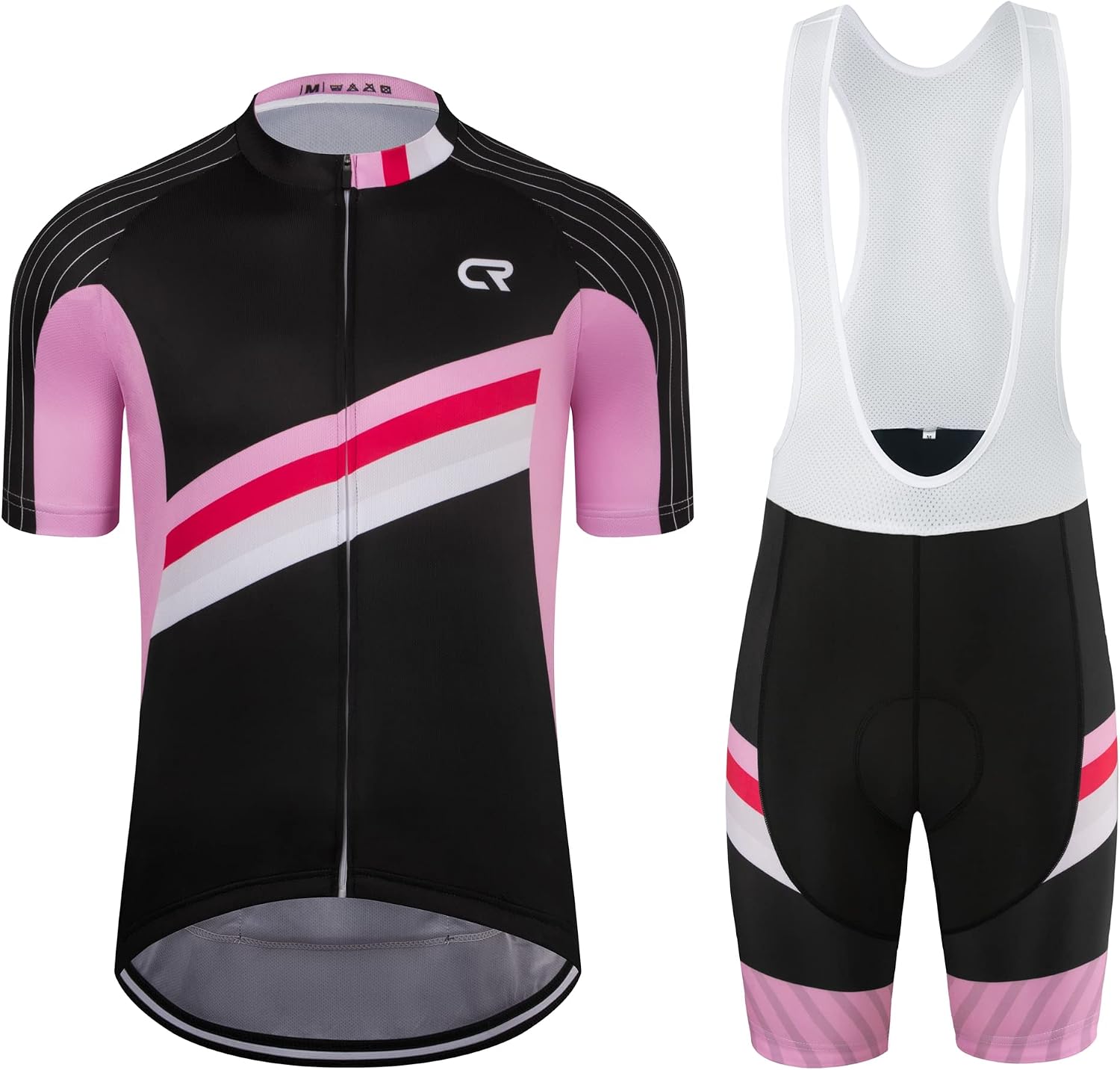 Coconut Ropamo CR Men's Cycling Jersey Set Road Bike Jersey Zipper Pocket Short Sleeves Cycling Kits Bib Shorts 3D Padded