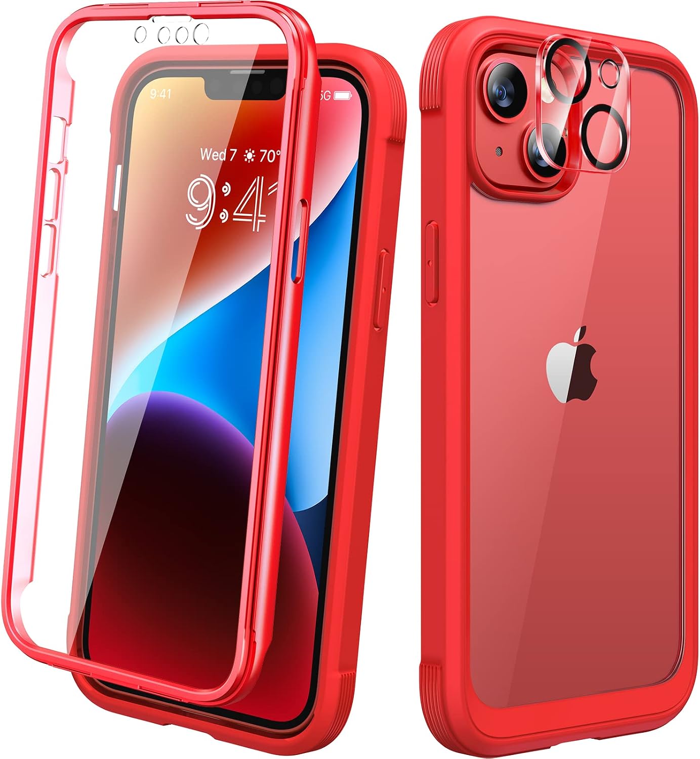 Diaclara Designed for iPhone 12 Mini Case, Full Body Rugged with Built-in Touch Sensitive Anti-Scratch Screen Protector