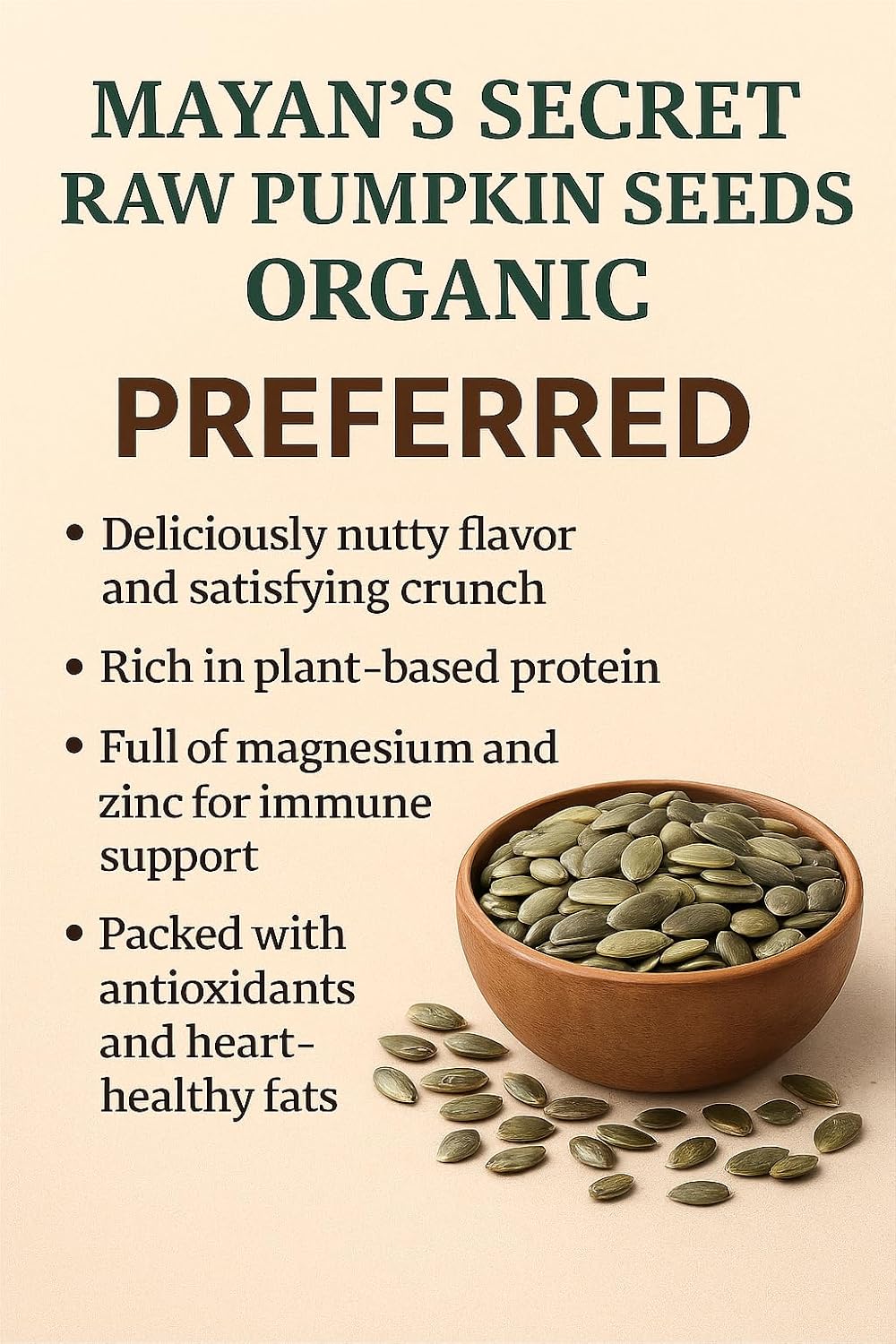 Mayan's Secret - Raw Pumpkin Seeds Organic, 2 Lbs - Premium Quality | Fresh | Unsalted
