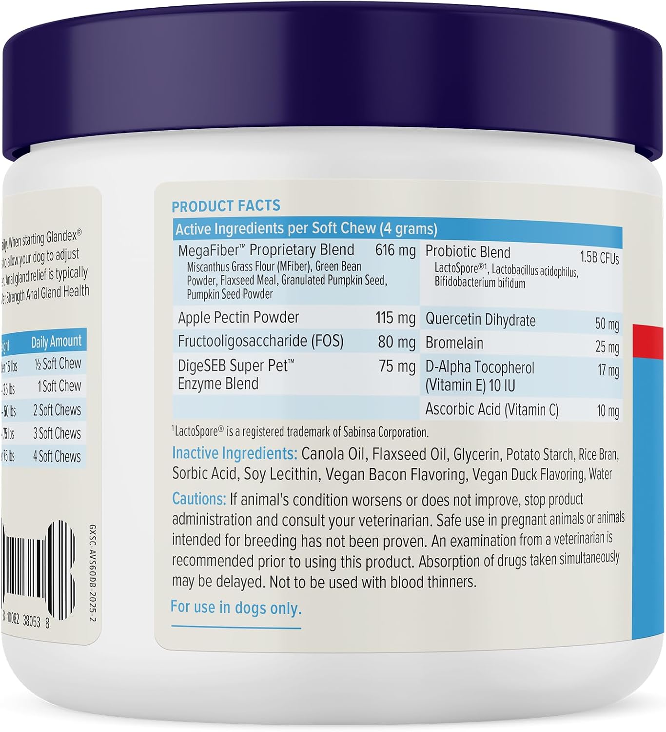 Vetnique Glandex for Dogs Anal Gland Chews 30ct, Pumpkin, Digestive Enzymes | Anal Gland Dog Treats, Boot the Scoot + Fishy Odor Support, Fiber, Probiotics, Quercetin + Apple Pectin, Peanut Butter