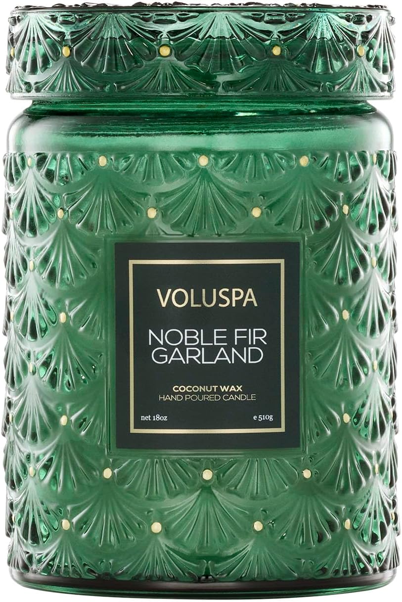 Voluspa French Cade Lavender Large Scented Candle Jar 18 Oz, 100 Hr Burn | Coconut Wax Blend in Decorative Glass, Clean Even Burn, USA Handcrafted Gift for Hosts, Fragrance Lovers & Relaxed Rooms
