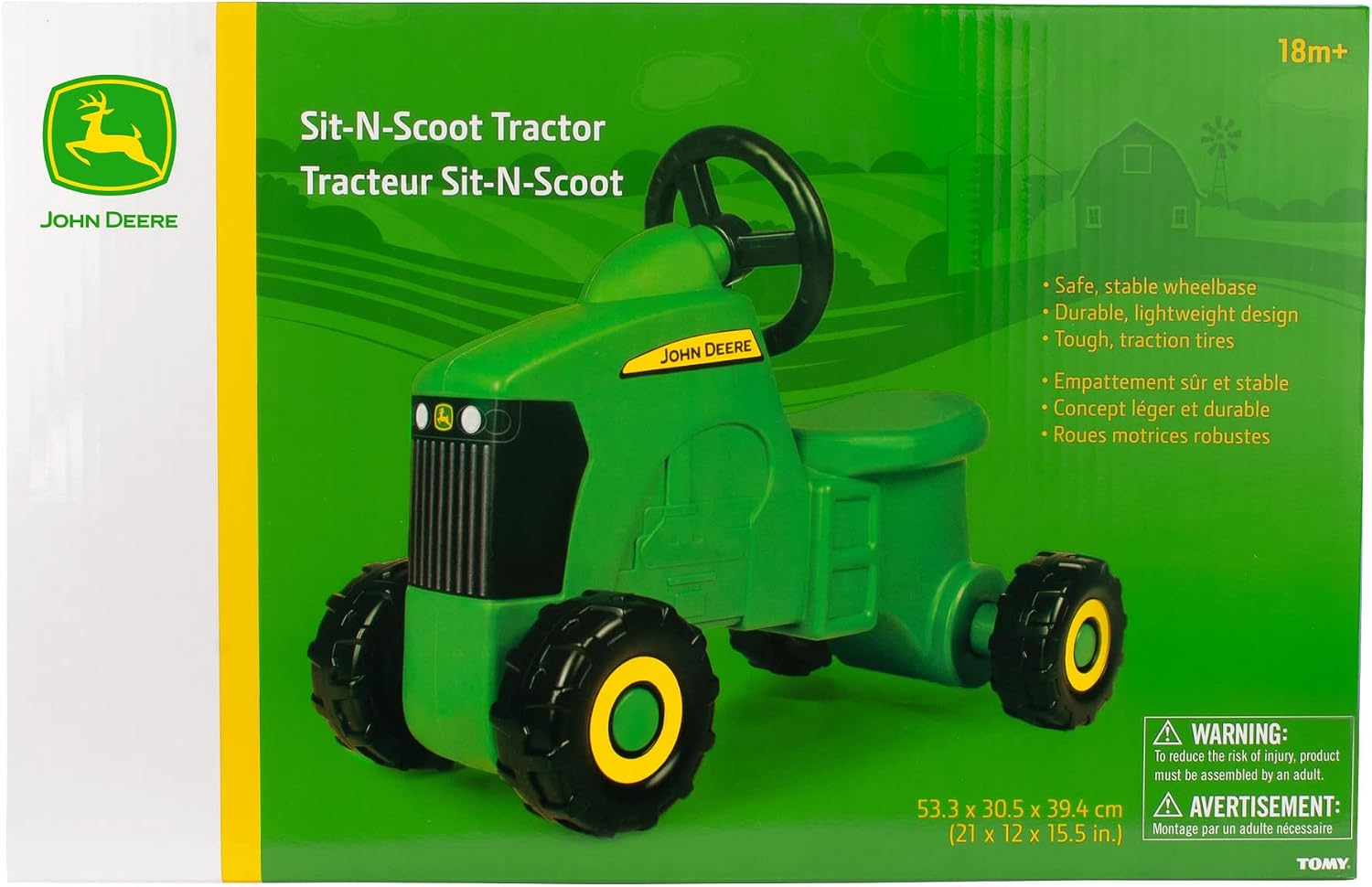 John Deere Sit 'N Scoot Activity Tractor Toy - John Deere Tractor - Ride On Toys - 20 x 9.8 x 16.15 inches - Toddler Toys Ages 2 Years and Up