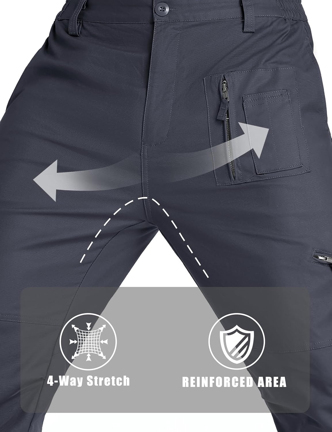 CRYSULLY Mens Tactical Cargo Pants Ripstop Cotton Military Hiking Work