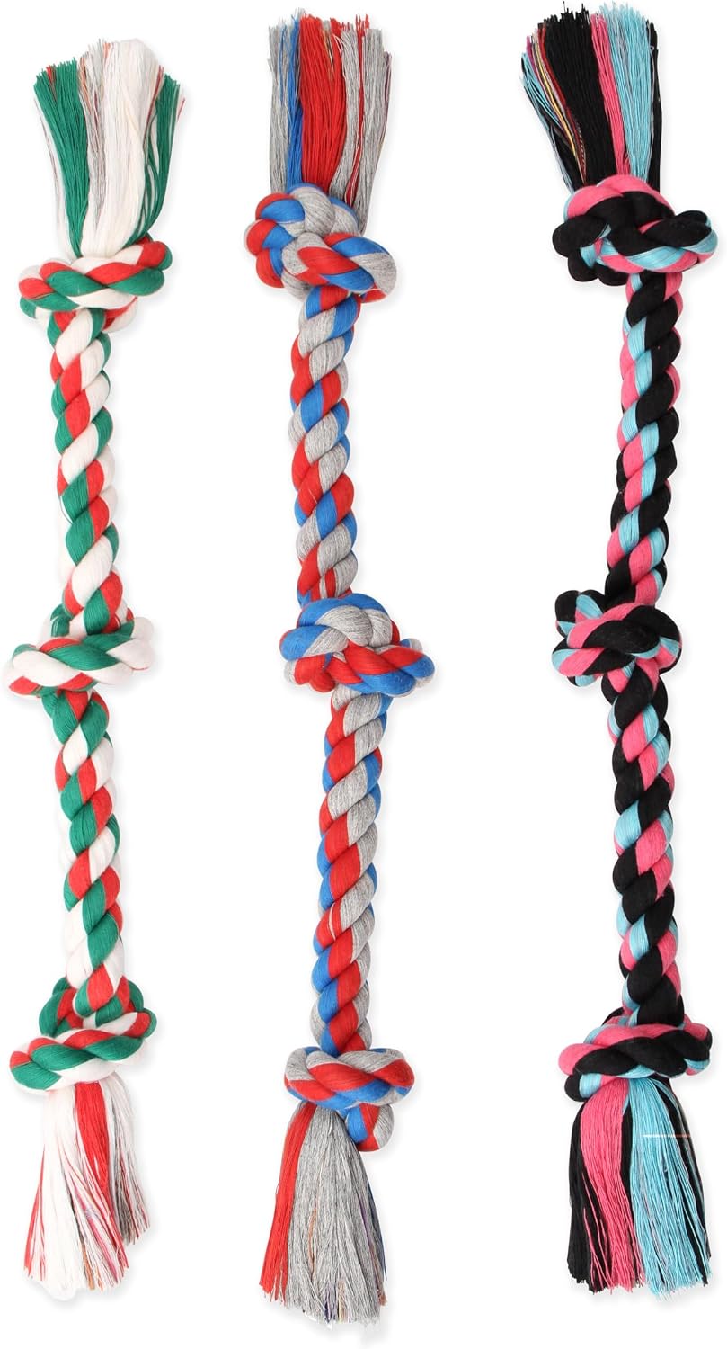 Mammoth Flossy Chews Color Rope Tug – Premium Cotton-Poly Tug Toy for Dogs – Interactive Dog Rope Toy – Tug Dog Chew Toy