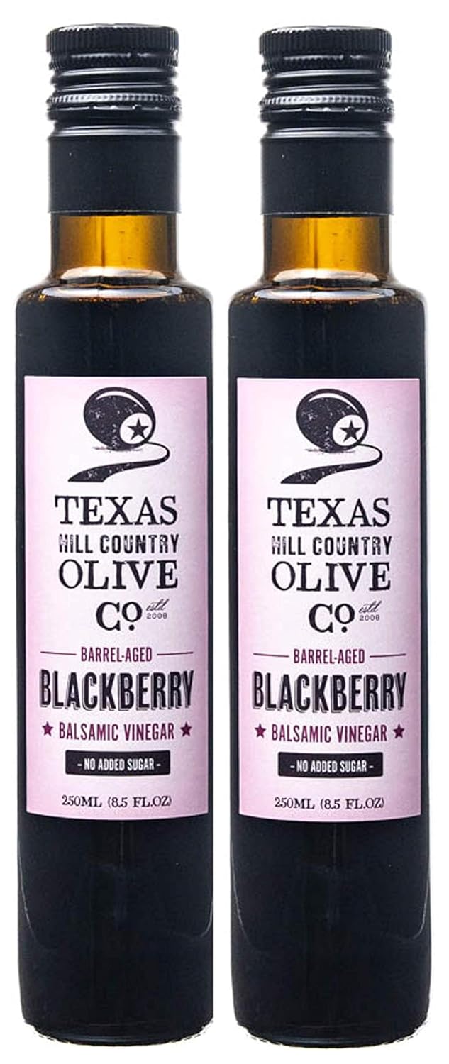 White Lemon Balsamic Vinegar - Gourmet Barrel Aged Infused Balsamic Vinegar - Great for Dressing Dipping Glazing - No Artificial Flavors or Added Sugar - Made in Texas (8.5 oz)