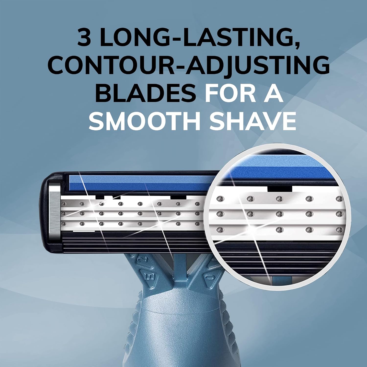BIC Flex 3 Men's Disposable Razors, 3-Blade, Smooth Shave, 8-Pack | Pivoting Head for Easy Control | Lubricating Aloe Strip for Comfort | Ergonomic Handle for Better Grip