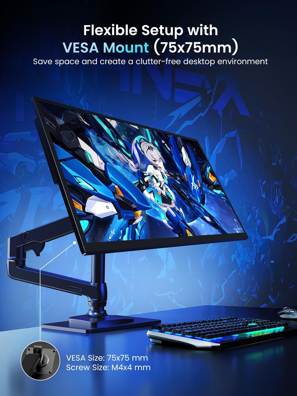 UPERFECT 18.5" 120Hz Portable Monitor, 125% sRGB Large Gaming Monitor
