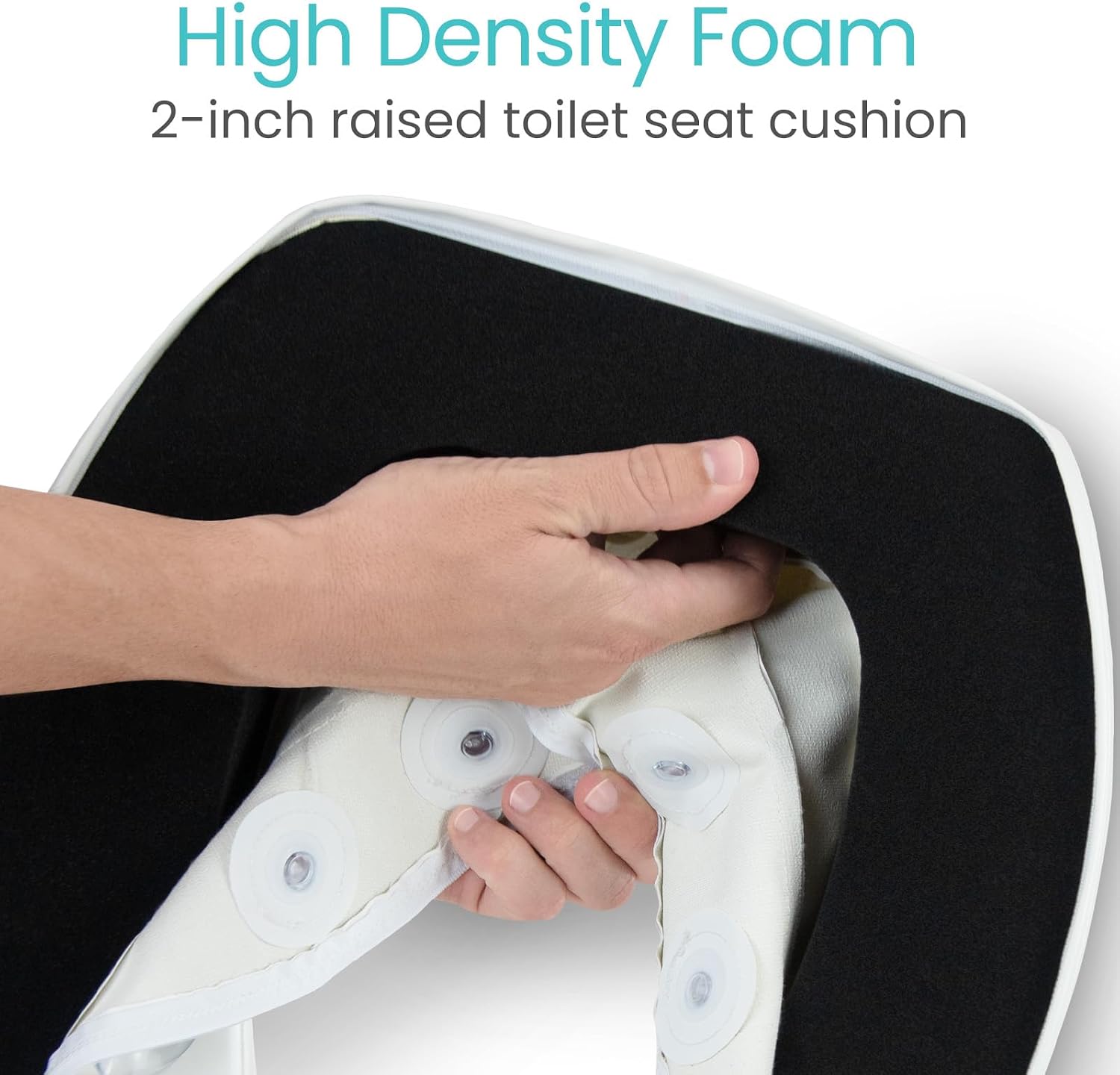 Vive Toilet Seat Cushion (Soft Cushioned Foam) - Easy Clean Soft Padded