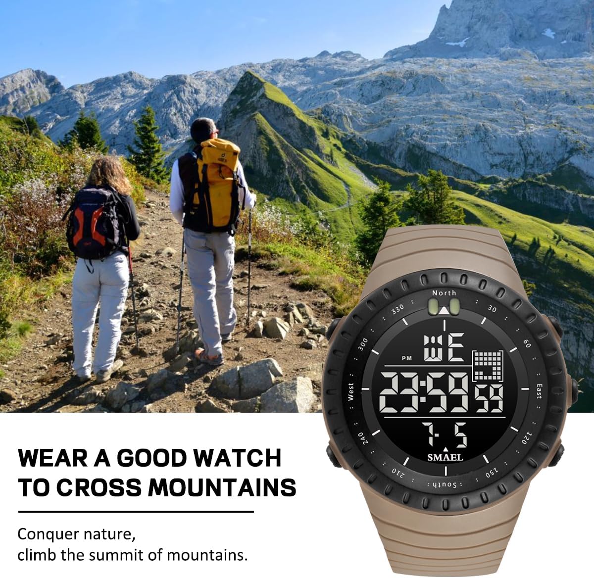L LAVAREDO Mens Digital Watch Sports Military Watches Waterproof Outdoor Chronograph Wrist Watches for Men with LED Back Ligh/Alarm/Date