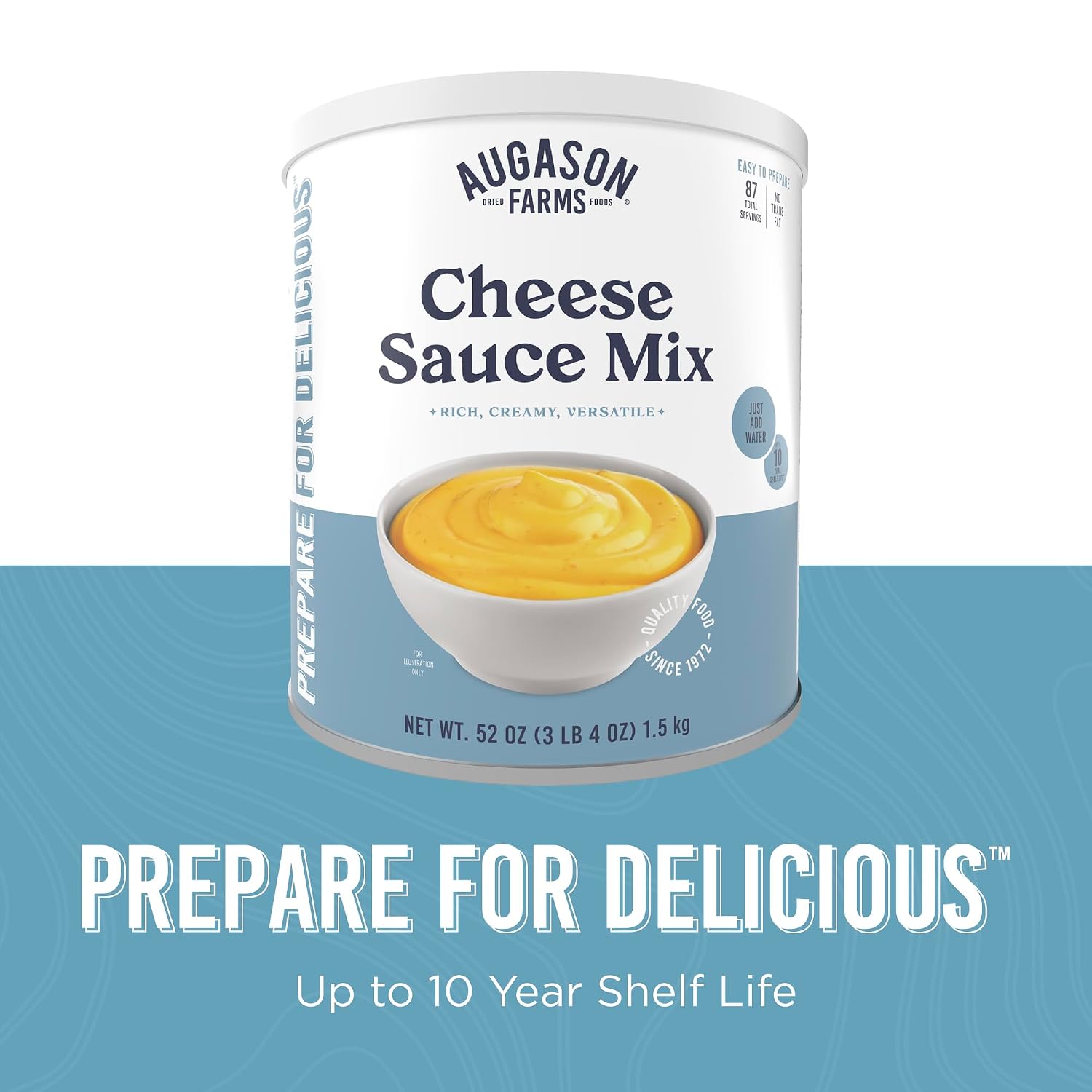 Augason Farms Cheese Sauce Mix Can | Emergency Food Supply, 87 Servings, 10 Year Shelf Life, Shelf Stable Cheddar Cheese Powder Canned Food