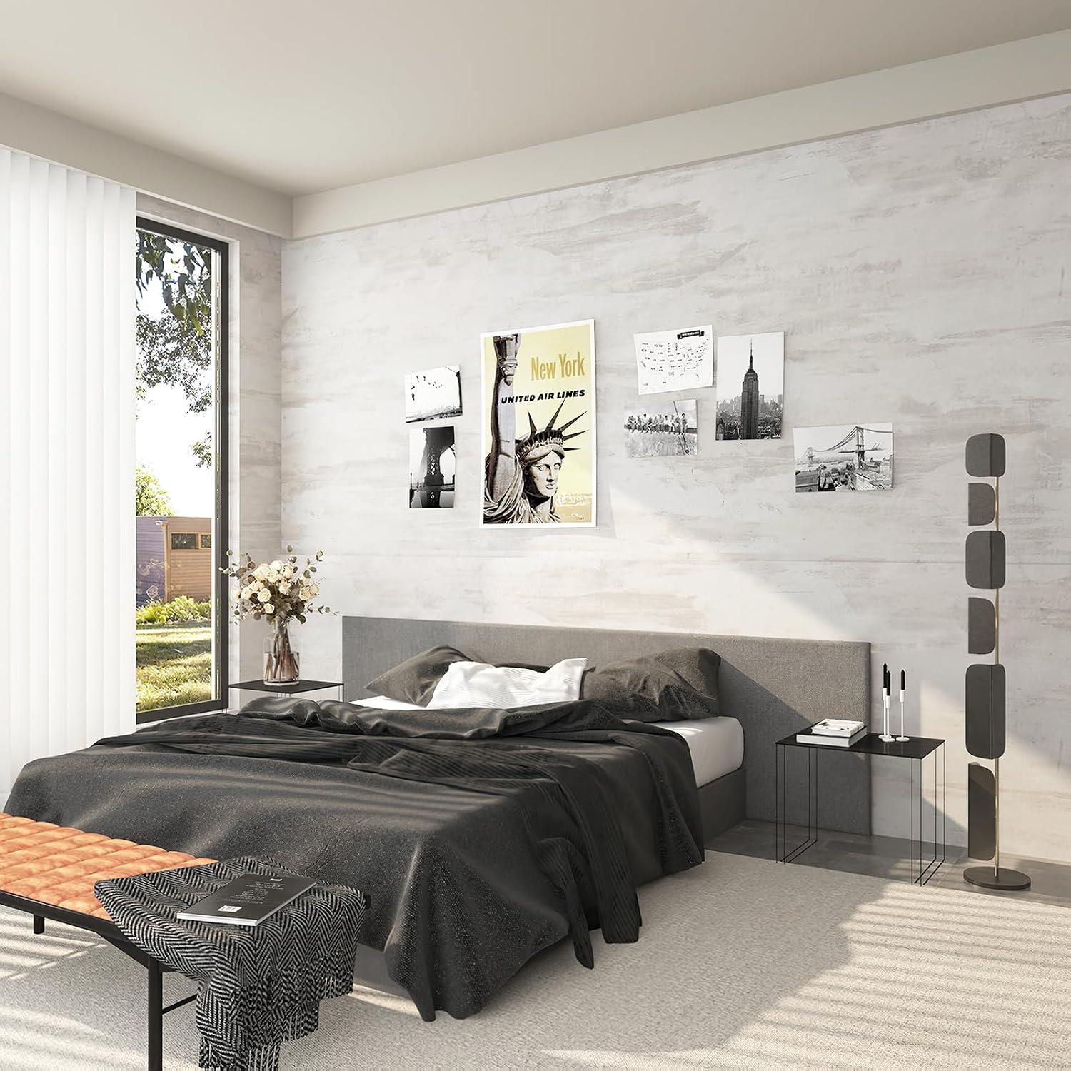 48x197inch Extra Wide Black White Marble Wallpaper Peel Stick Glossy Thick Waterproof Furniture Sticker Granite Look Contact Paper DIY Wall Sticker Self-adhesive Countertop Vinyl Wrap for Kitchen