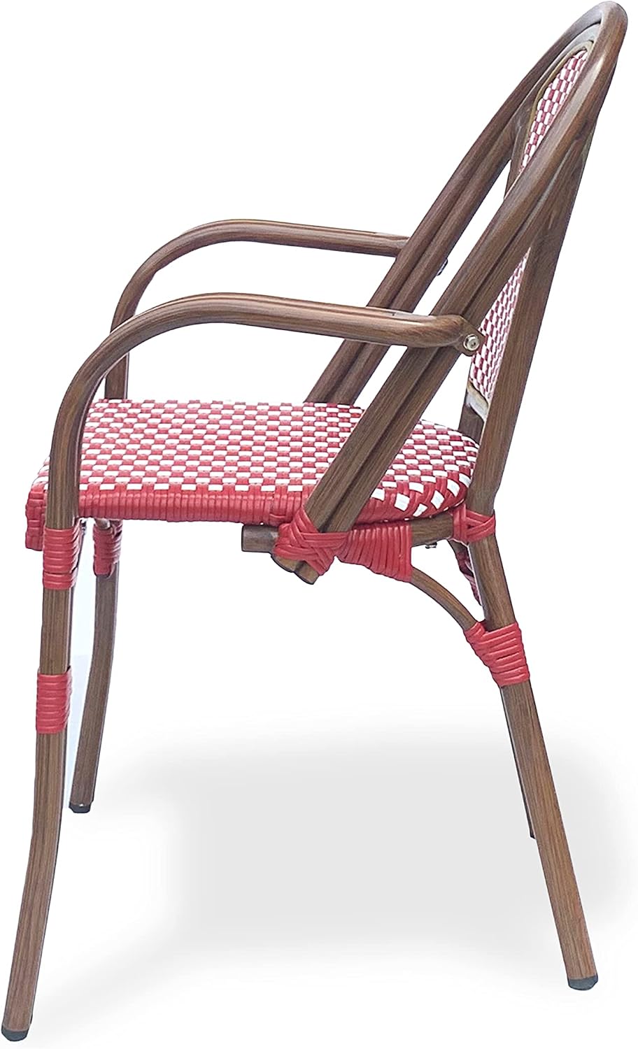 Christopher Knight Home Anastasia Outdoor French Bistro Chair (Set of 2), Black + White + Bamboo Print Finish