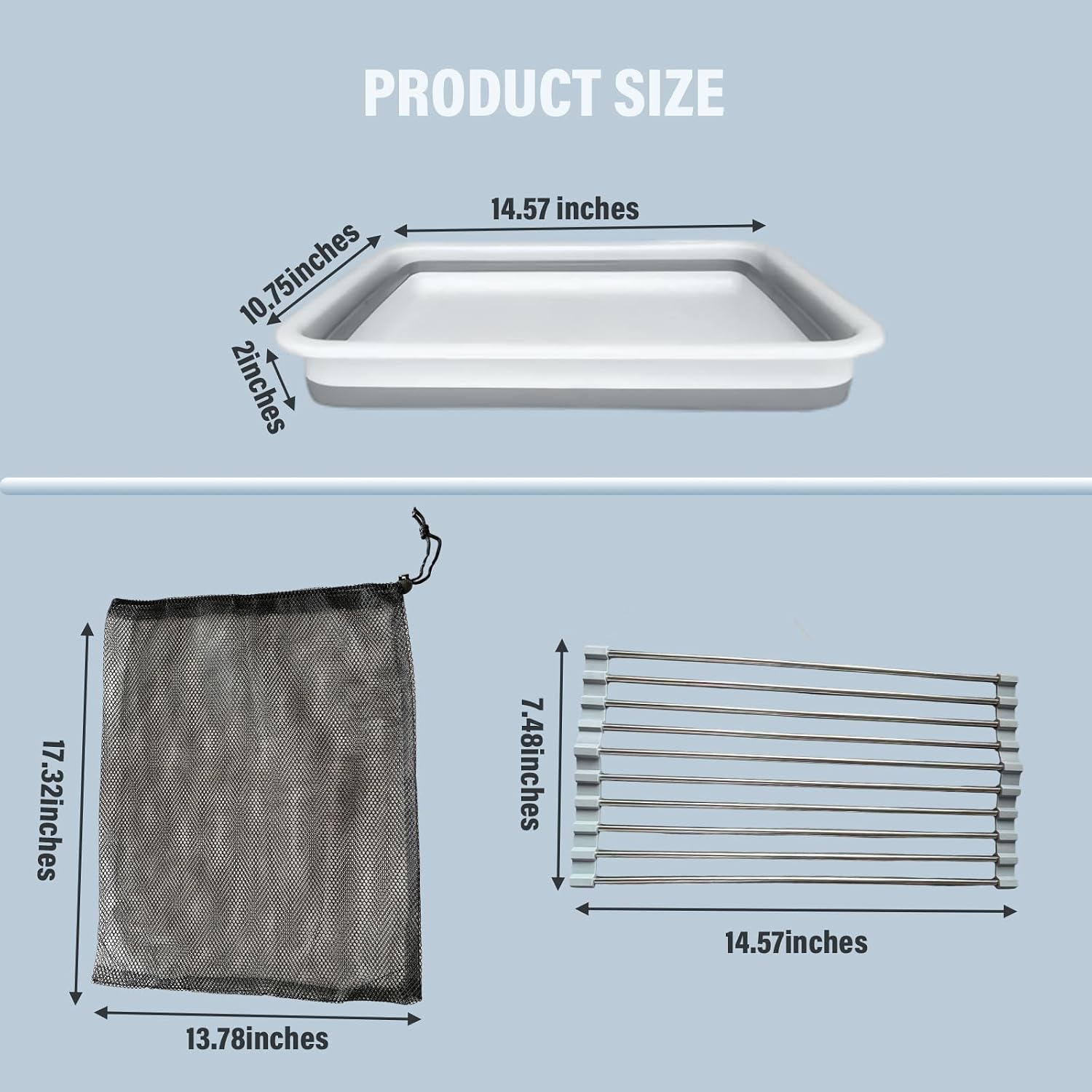 Drying Rack CPAP Cleaning Kit with Collapsible Wash Basin, CPAP Hose & Mask Cleaner Set,CPAP Storage Bag with Drying Rack（Grey）