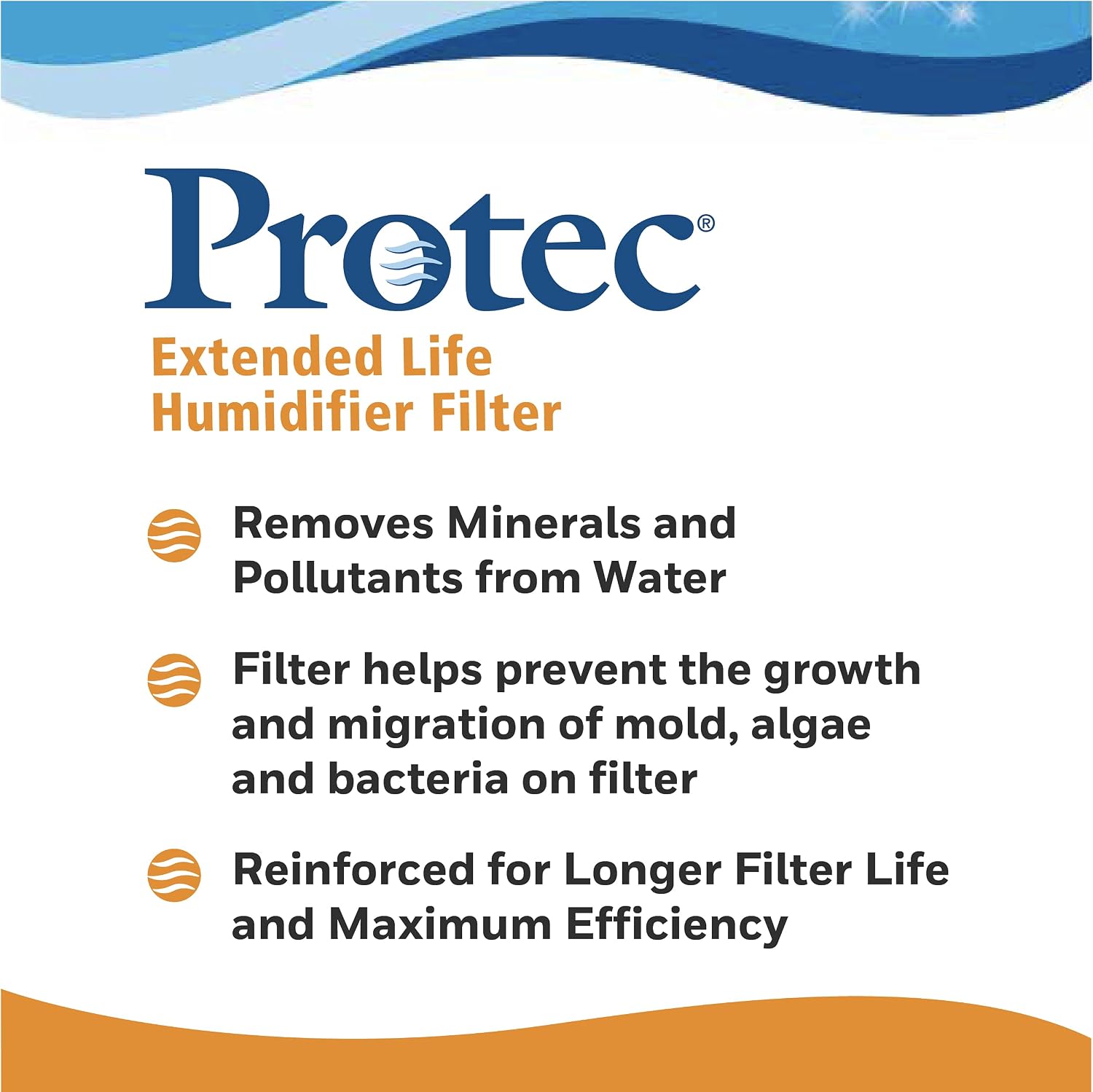 Protec Extended Life Humidifier Replacement Filter, 1 Count | Designed for Use with Select Vicks Cool Mist Humidifiers and Other Honeywell Humidifiers Models