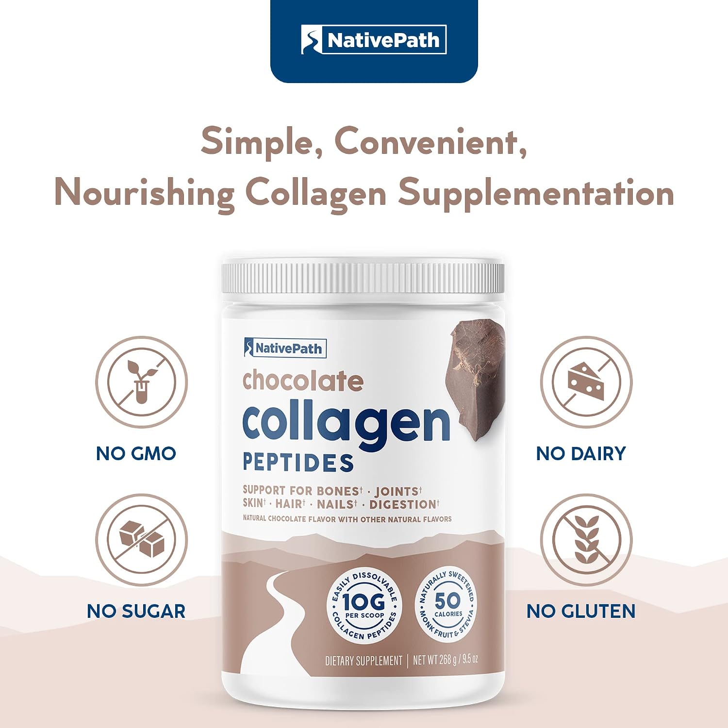NativePath Collagen Peptides, Wild Berry, Grass-Fed, 20 Servings