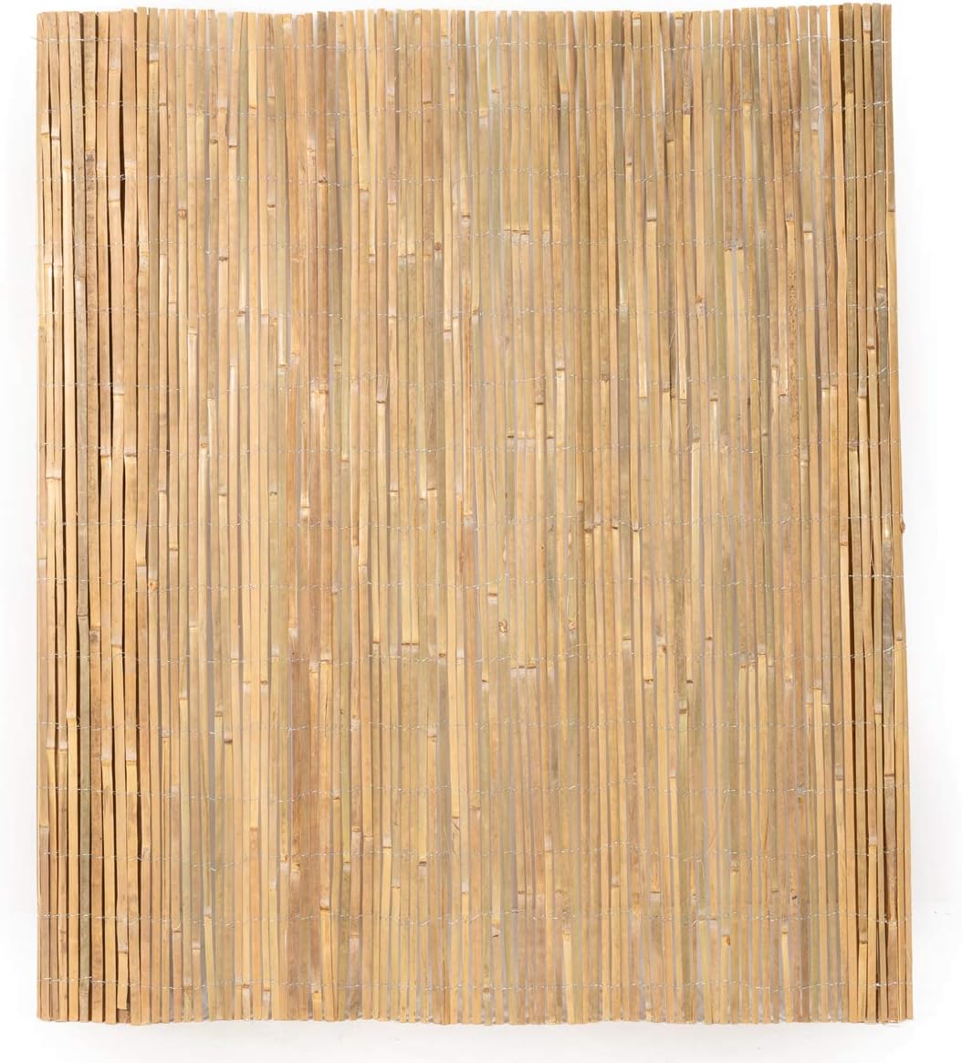 Mininfa Natural Bamboo Slat Screening, Eco-Friendly Privacy Slat Fence