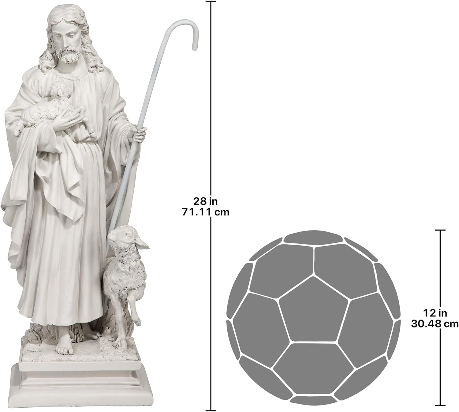 Design Toscano Jesus, The Good Shepherd Garden Statue: Large