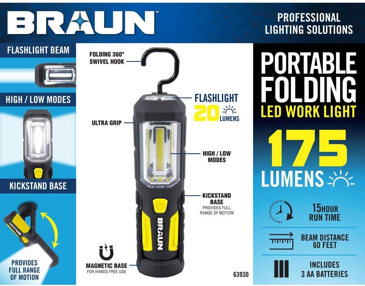 Portable Folding 175 Lumen LED Work Light