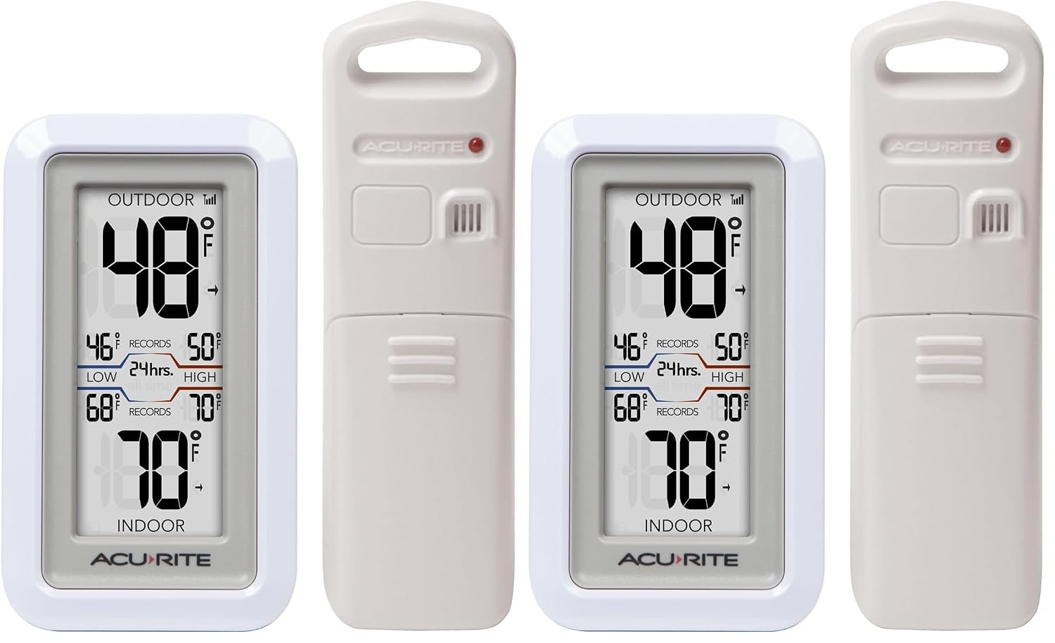AcuRite 02049 Digital Thermometer with Indoor/Outdoor Temperature,White