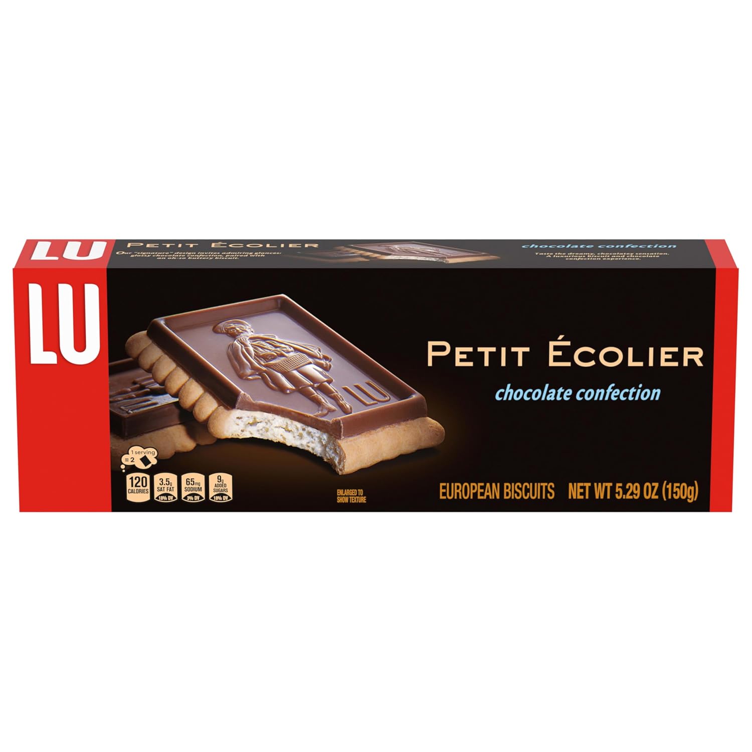 Lu Petit Ecolier European Milk Chocolate Biscuit Cookies, 5.29 oz | 6 Cookies Per Pack, Individually Wrapped