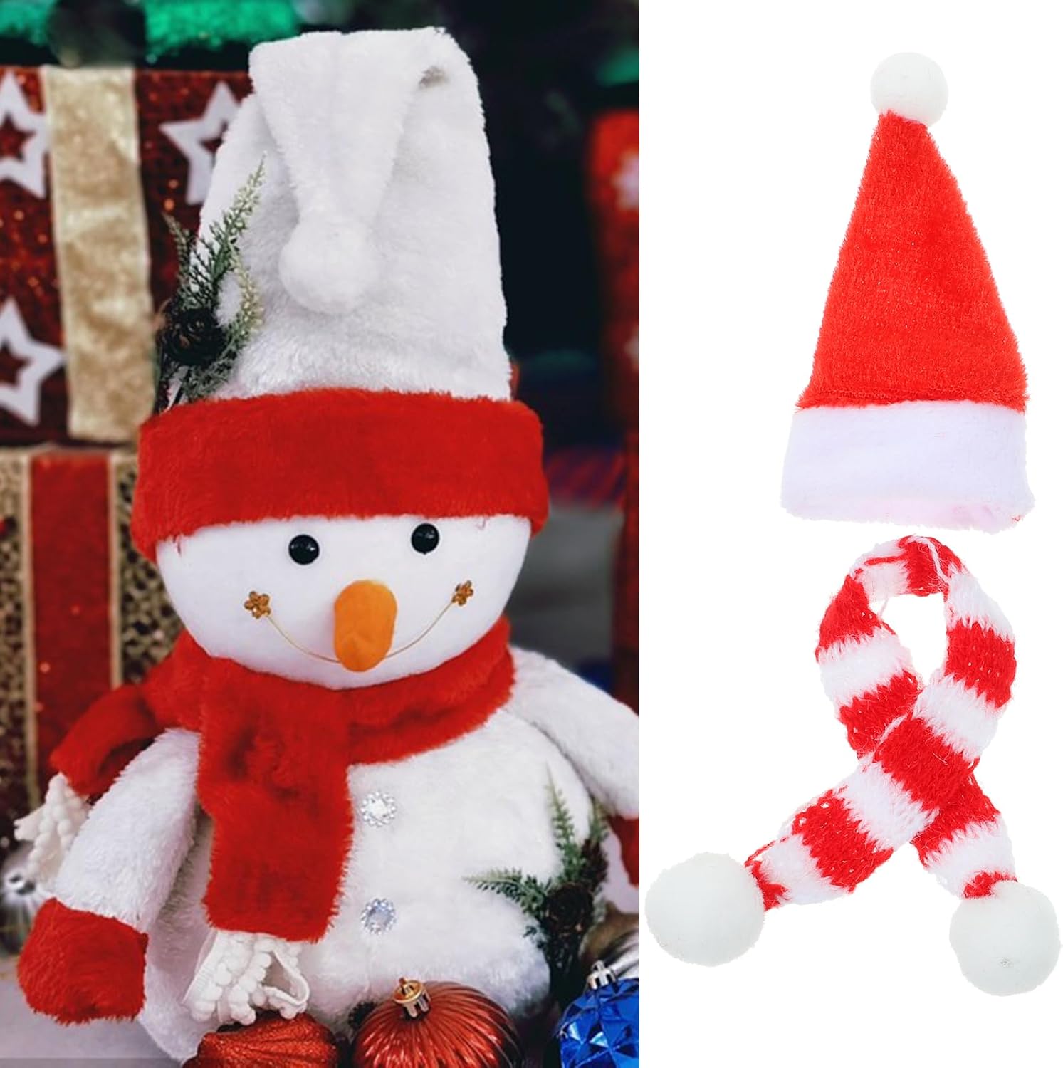 HEALLILY Party Wine Bottle Cork 20pcs Christmas Mini Santa Hats Wine Topper Covers Christmas Wine Bottle Decorations for Xmas Holiday Party (Red and
