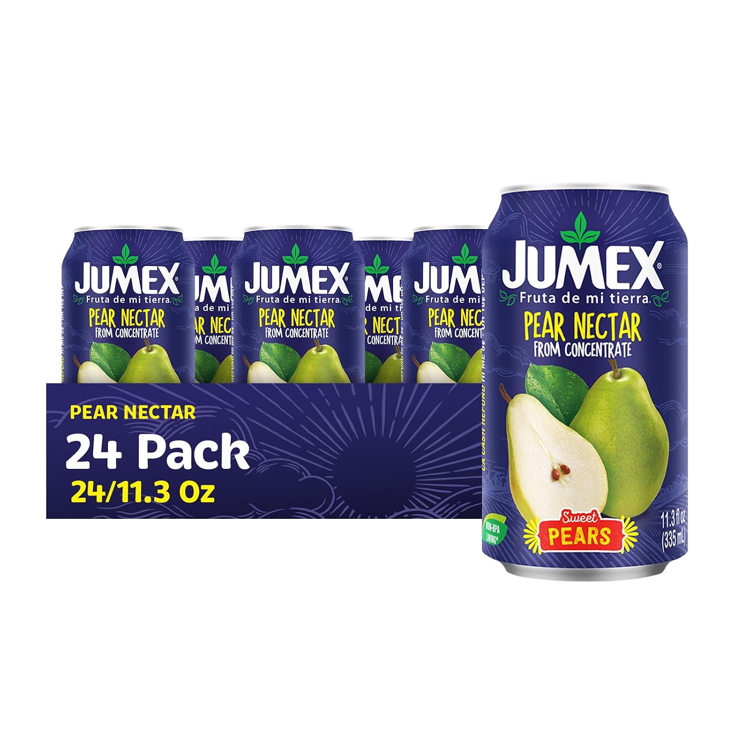 Jumex Mango Nectar Juice & Peach Nectar - Made with Fresh Fruit Puree - Tropical Fruit Juice Concentrate for Smoothie Mix, Cocktail Mixers & Kids Beverages - 11.3oz, 12 Pack Canned Drinks