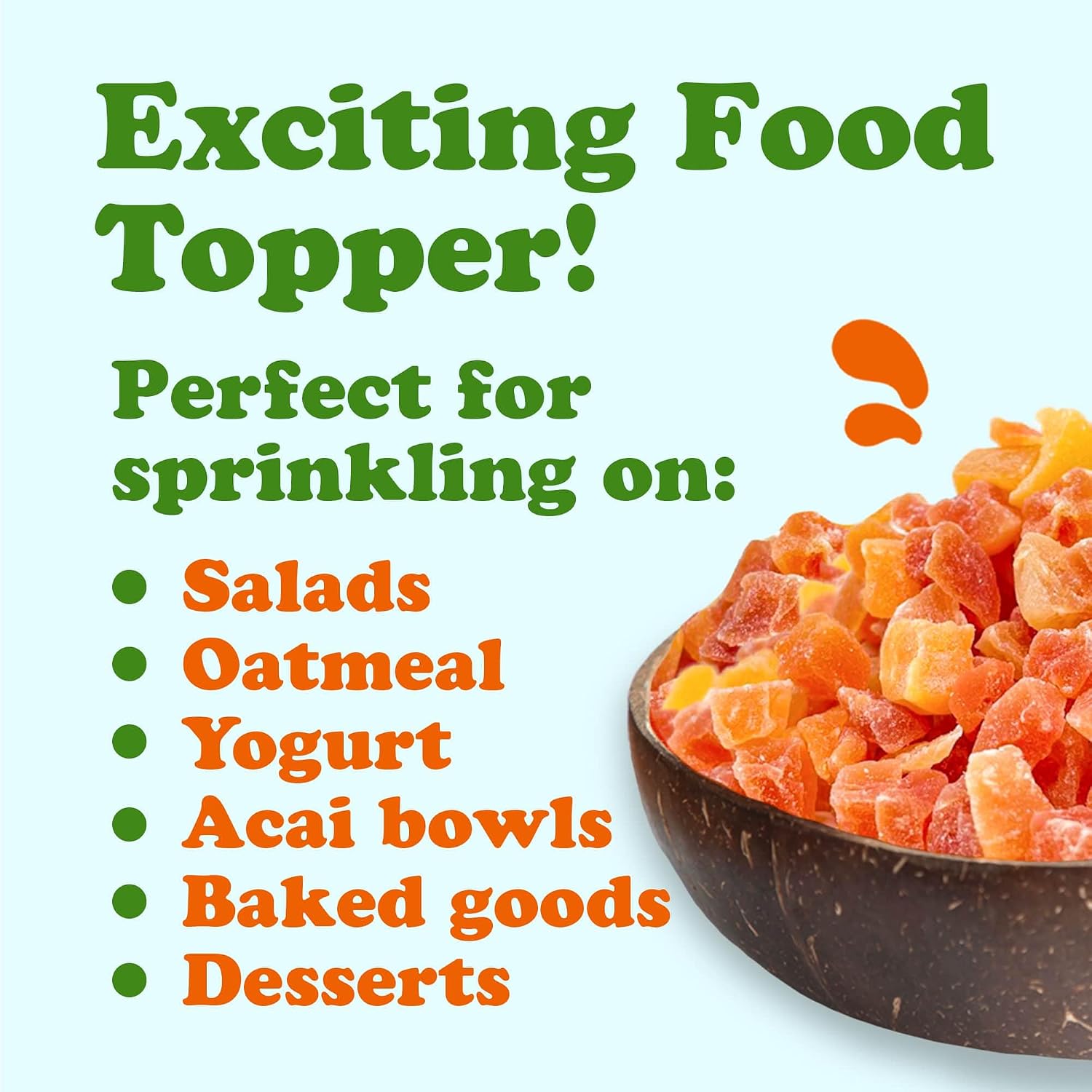 Food to Live Dried Diced Papaya, 10 Pounds Kosher, Vegan, Sweetened, Unsulfured, Bulk