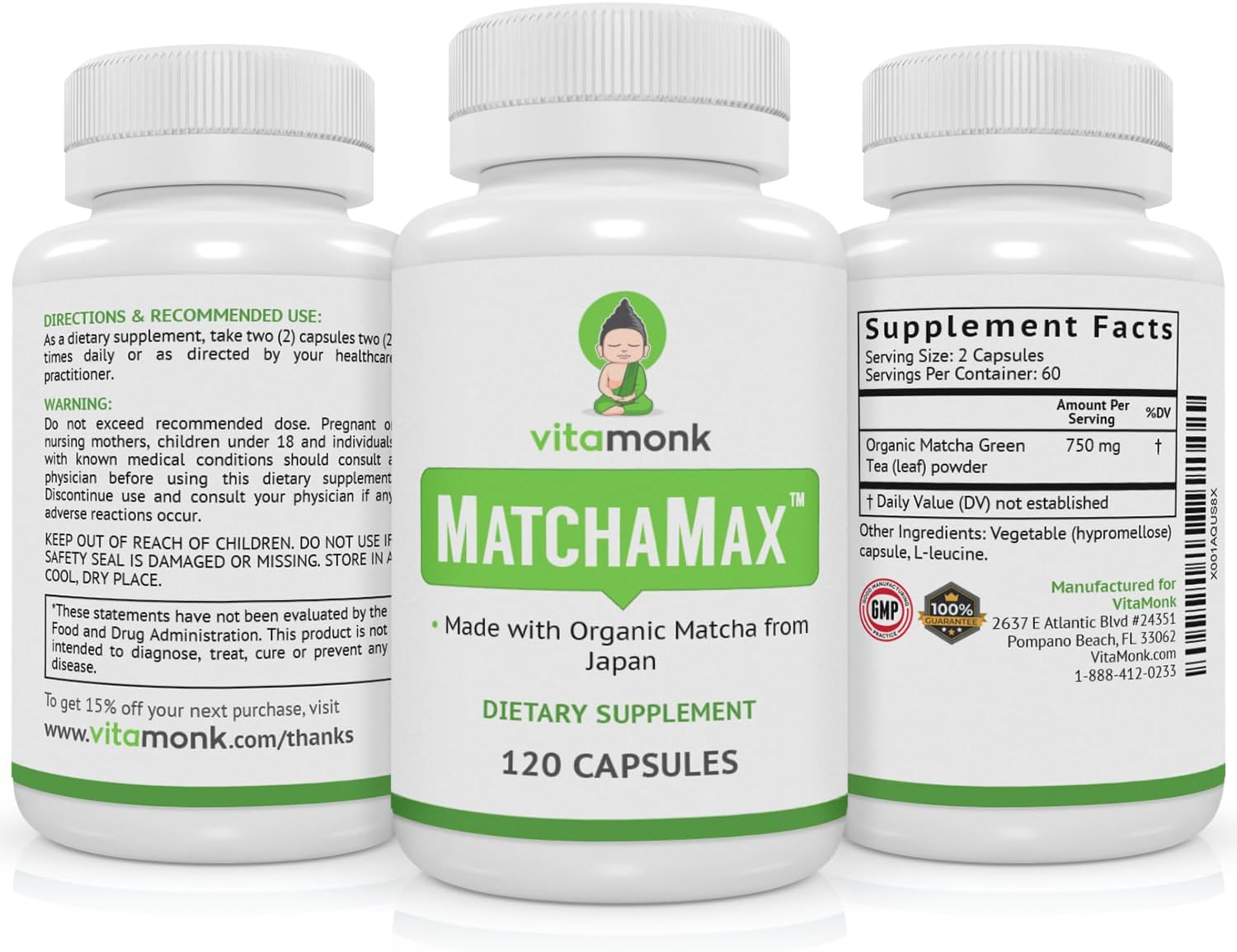 Organic Japanese Matcha Green Tea Pills for Smooth Zen-Like Energy | Organic matcha capsules from Japan