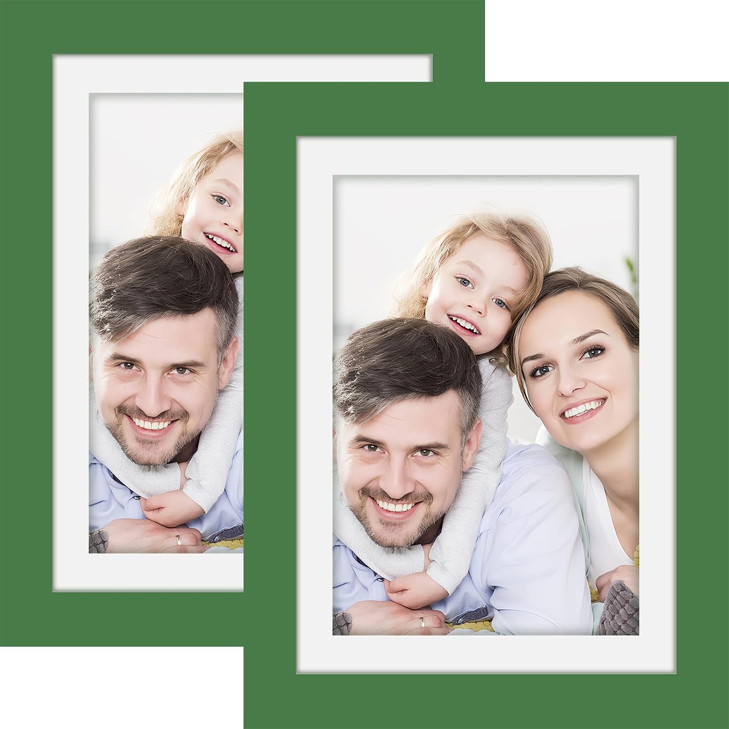Picture Frames 8x8 2 Pack Made of Solid Wood Black for Wall Mounting and Tabletop Display