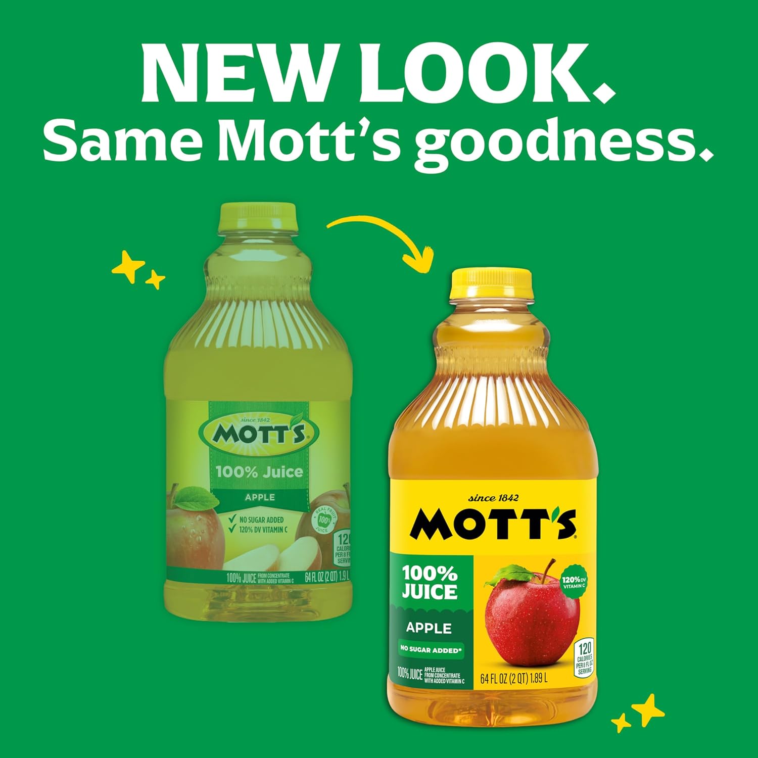 Mott's 100% Original Apple Juice, 64 Fl Oz Bottle (Pack Of 8), 2 Servings Of Fruit Per Cup, 100% Fruit Juice, Gluten-free, Caffeine-free, Kosher, And Contains No Artificial Colors Or Sweeteners