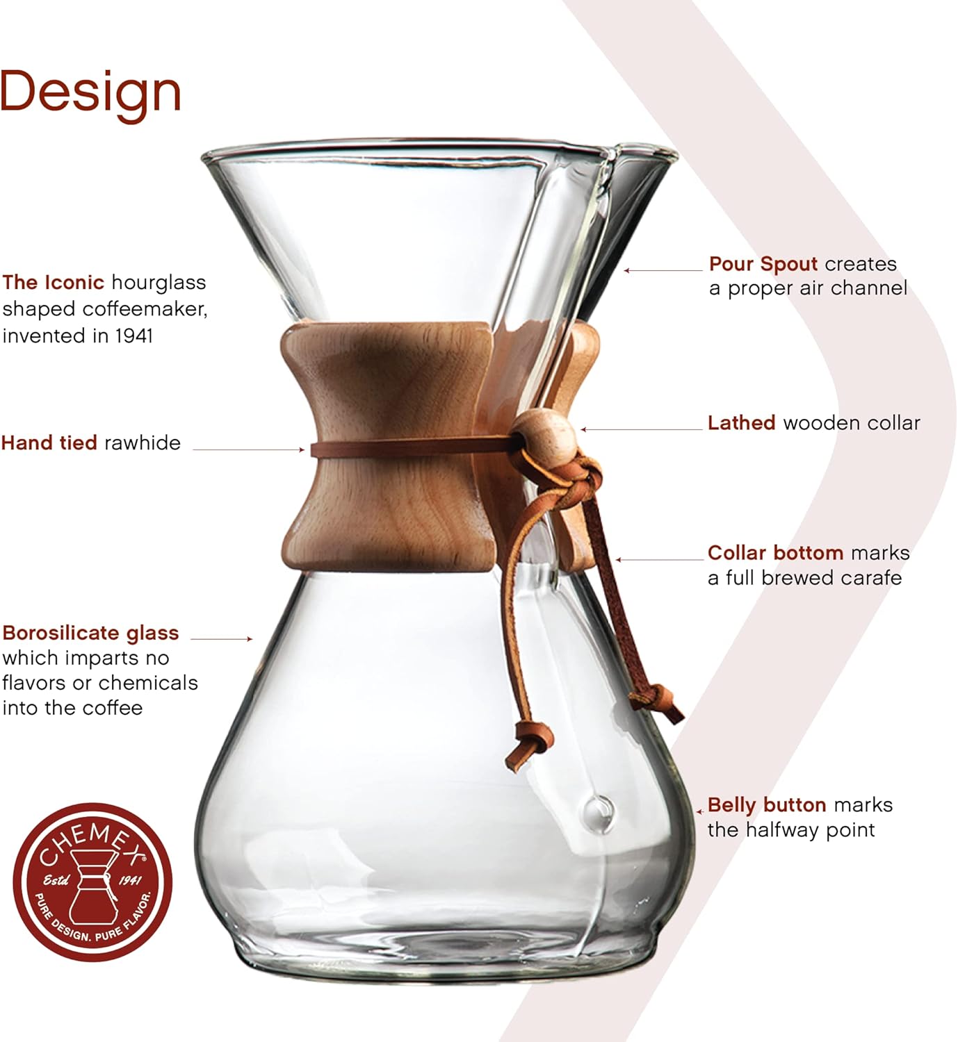 Chemex Pour-Over Glass Coffeemaker - Classic Series - 8-Cup - Exclusive Packaging | Manual Drip Coffee Brewer, Non-Porous Borosilicate Glass