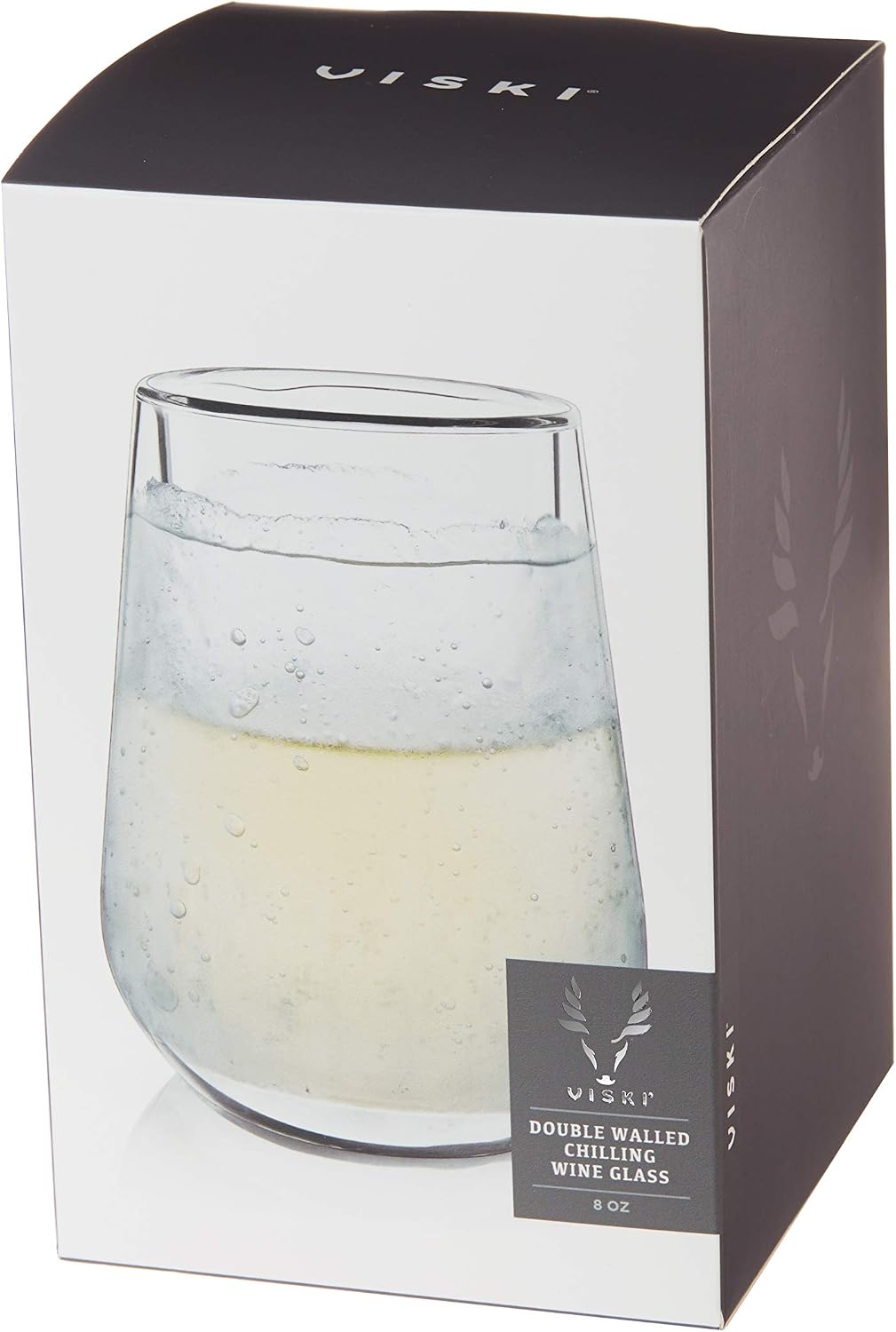 Viski Glacier Double Walled Beer Glass with Active Cooling Gel, Perfect for Cold Drinks at Indoor and Outdoor Parties, Special Occasions, Home Bar Accessories, Great Gifts for Men, 16 oz, Set of 1
