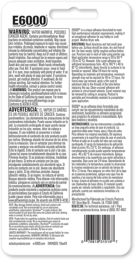 E6000 231017 Adhesive - 1 fl oz