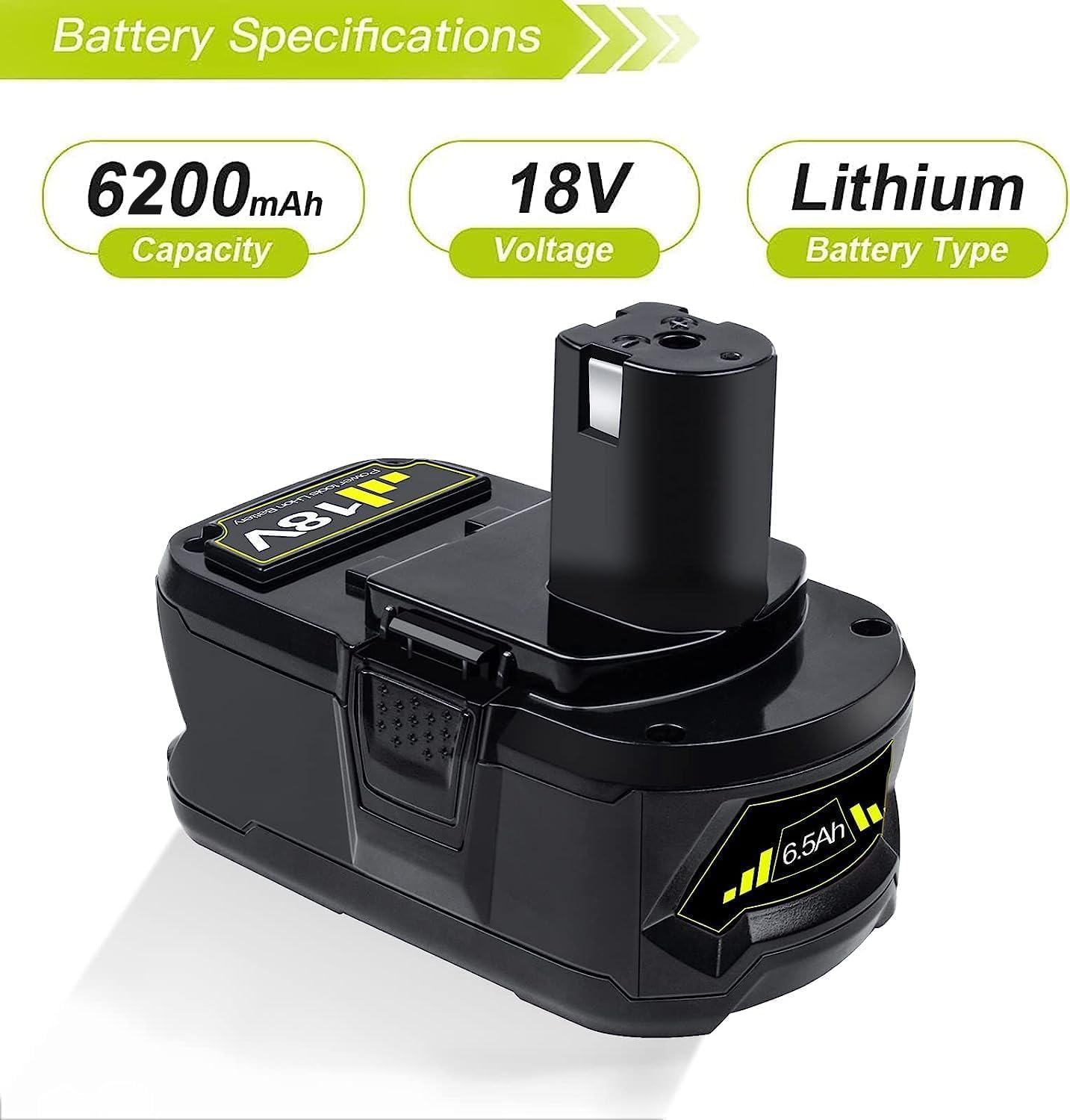 DTK Upgraded 2Packs P108 18V Battery Replacement for Ryobi 18V ONE+ Battery Fit P102 P103 P104 P105 P107 P109 P122 PBP002 PBP003 PBP004 PBP005