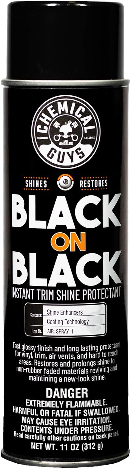 Chemical Guys, Black on Black Instant Exterior Trim Shine Dressing, 11 oz | For cars, trucks, and SUVs, sprayable quick dressing