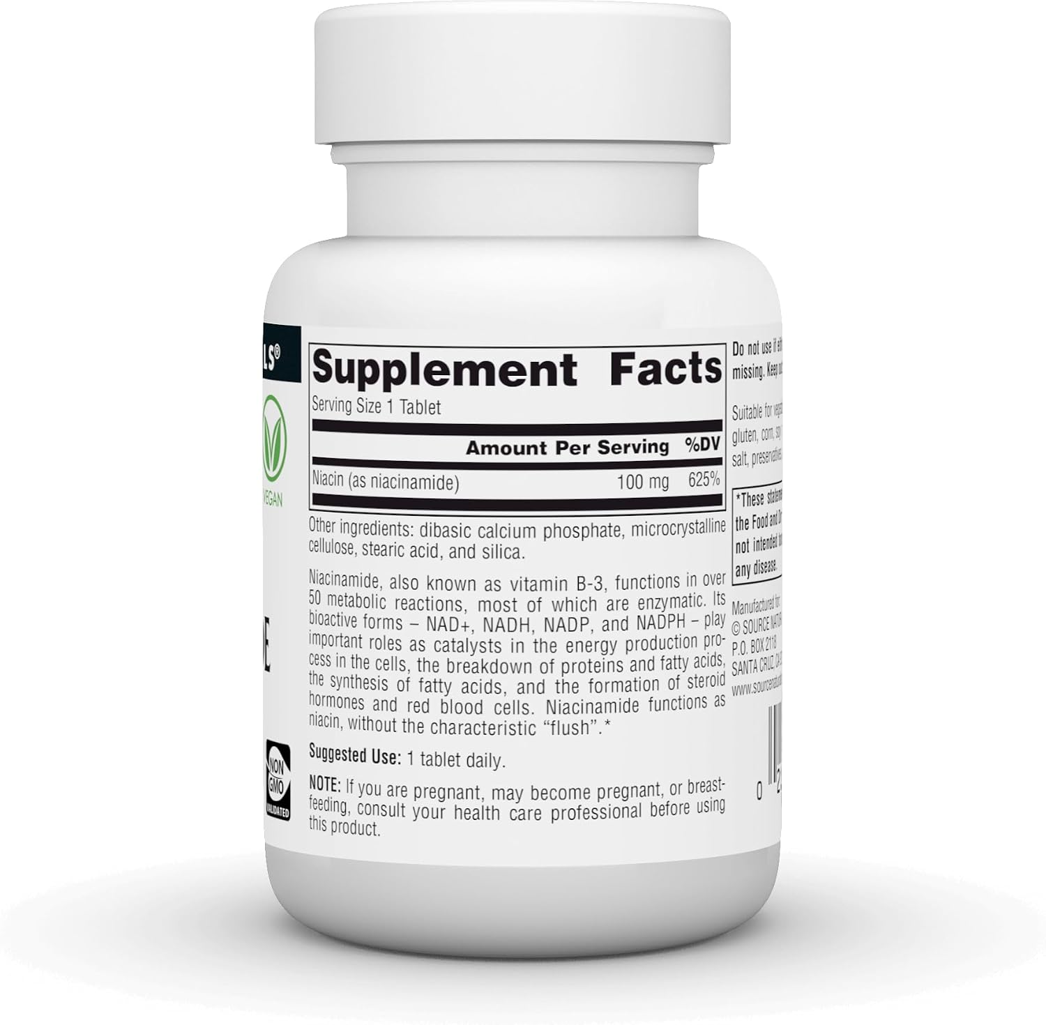 Source Naturals Niacinamide B-3, Dietary Supplement - 100 mg - 100 Tablets